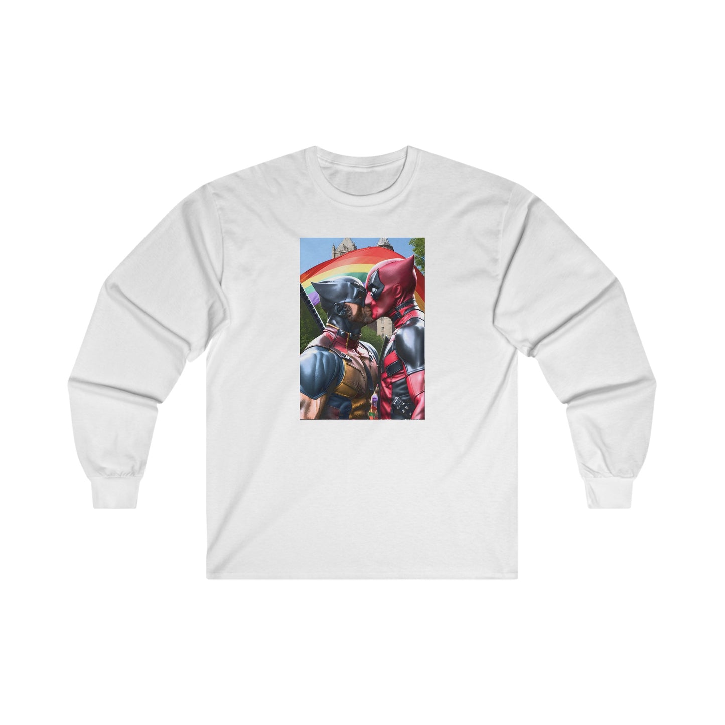 White Superhero Gay Pride Kiss Ultra Cotton Long Sleeve T-Shirt Success