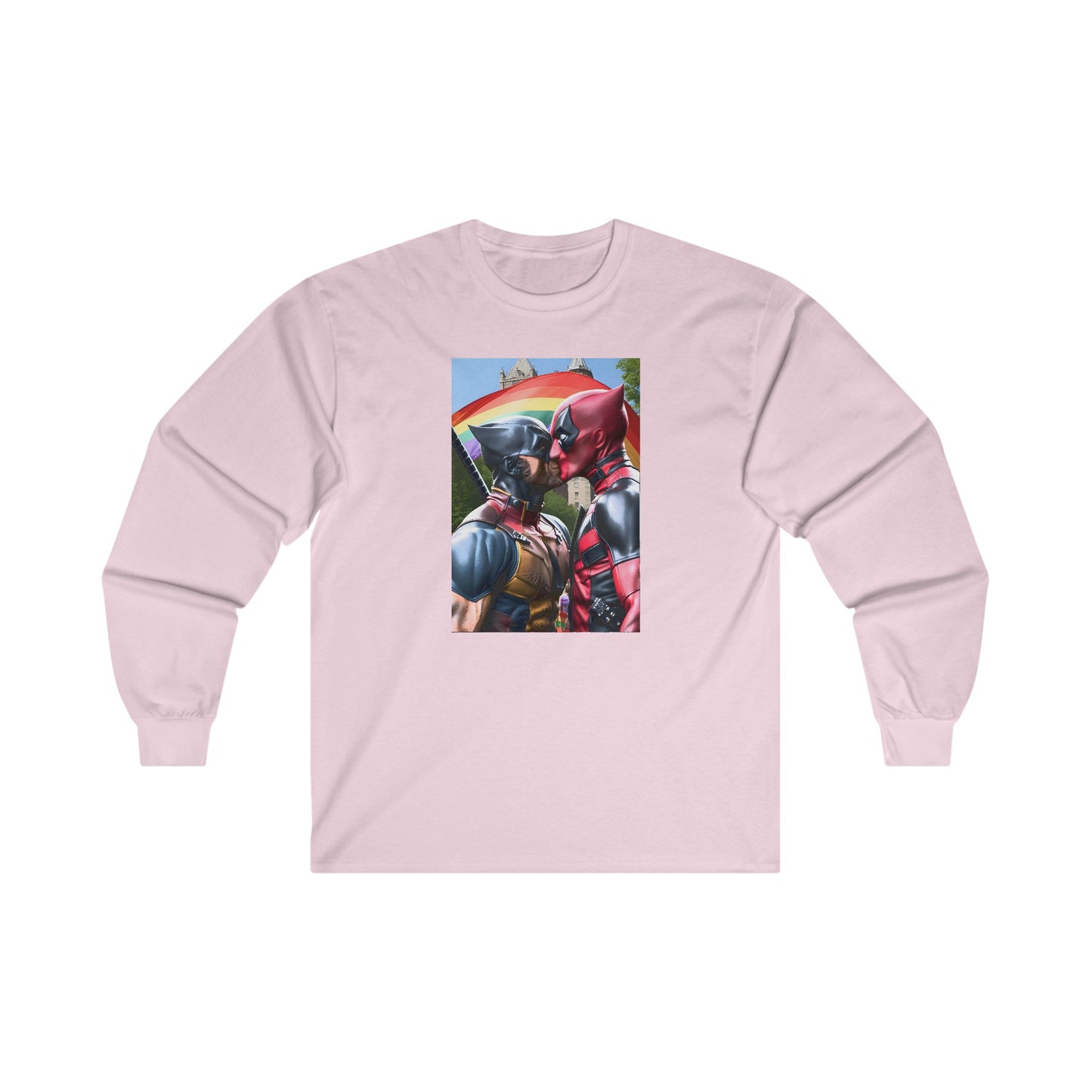 Pink Superhero Gay Pride Kiss Ultra Cotton Long Sleeve T-Shirt Success