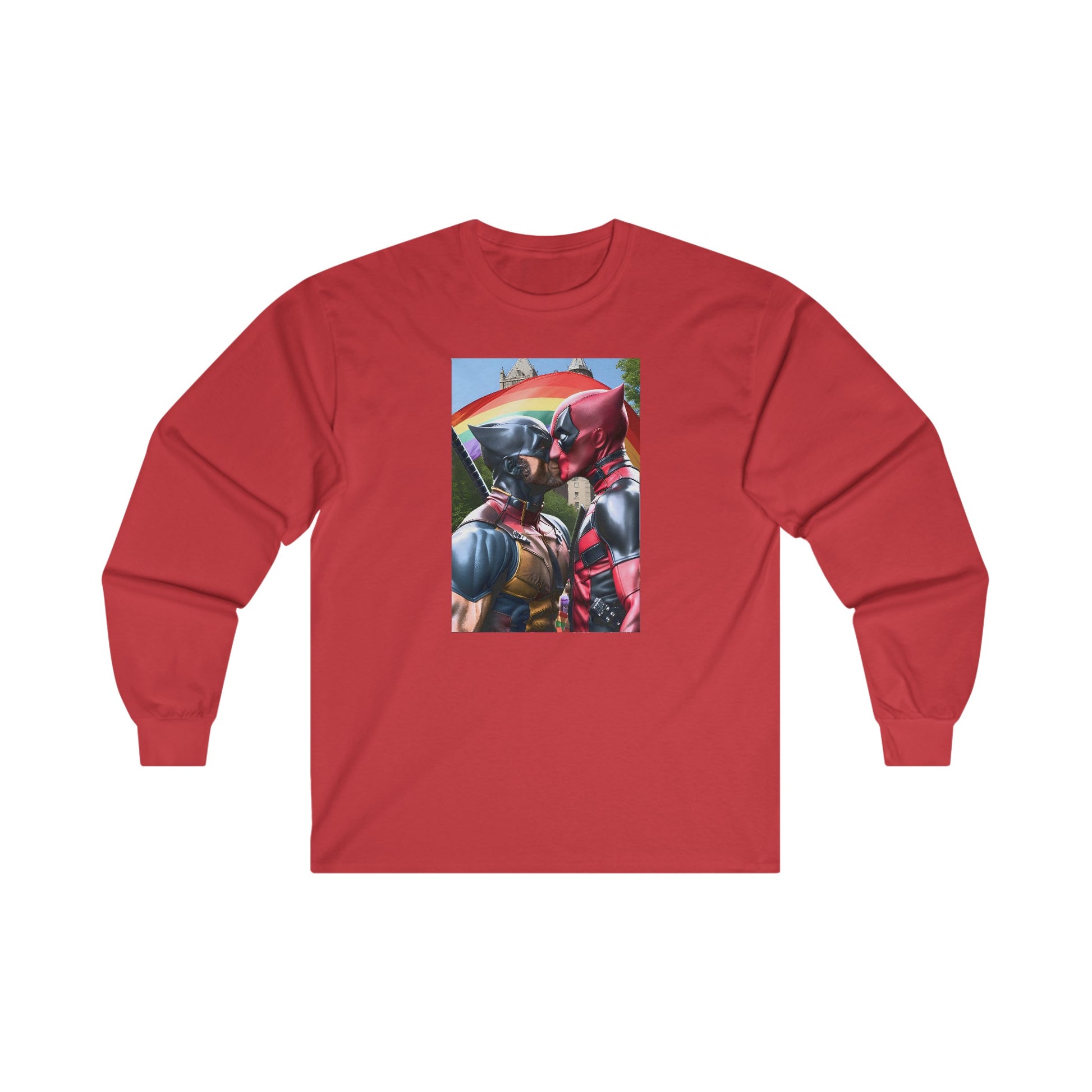 Red Superhero Gay Pride Kiss Ultra Cotton Long Sleeve T-Shirt Success