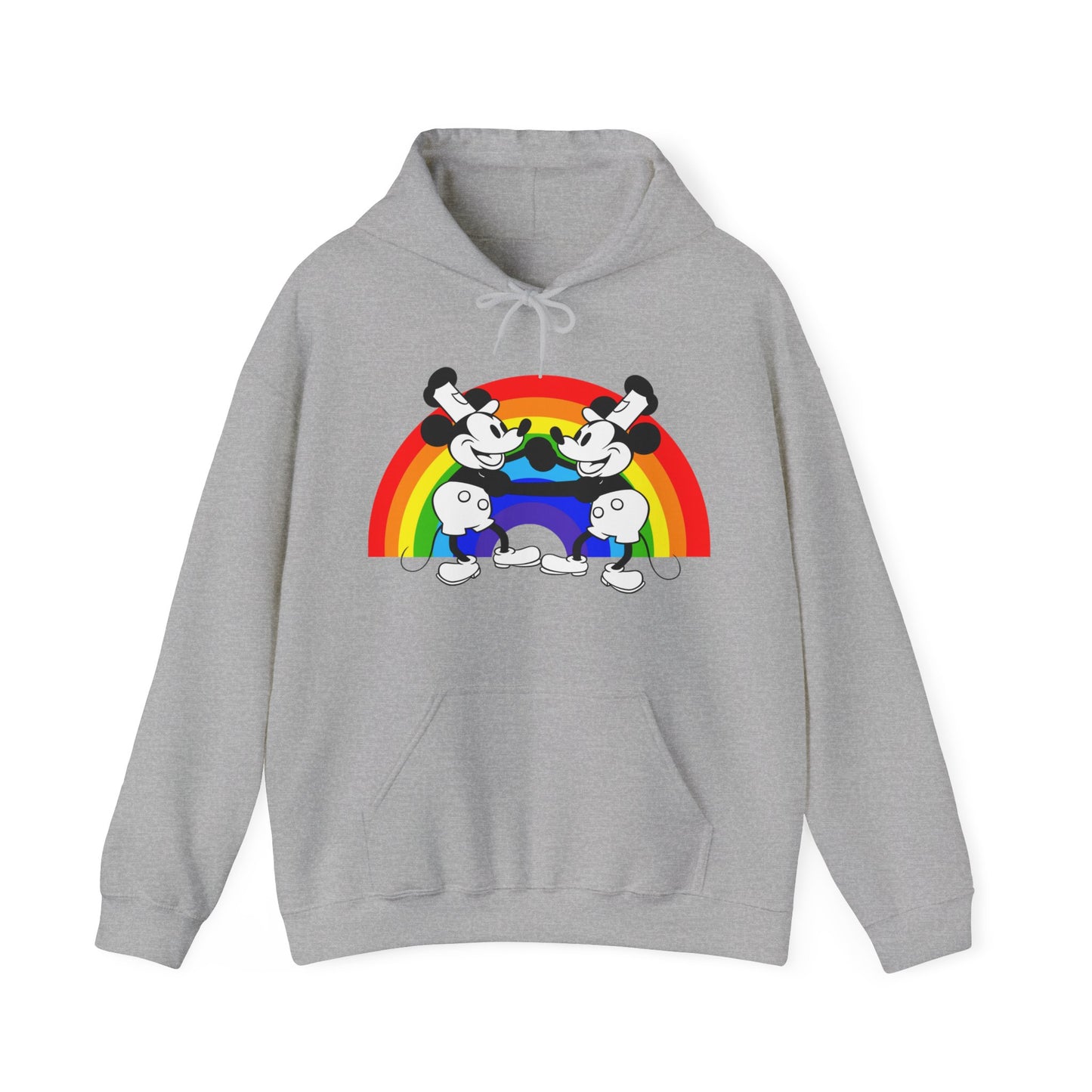 Steamboat Willie and his Buddy Dancing with Pride Unisex Heavy Blend™ Hooded Sweatshirt