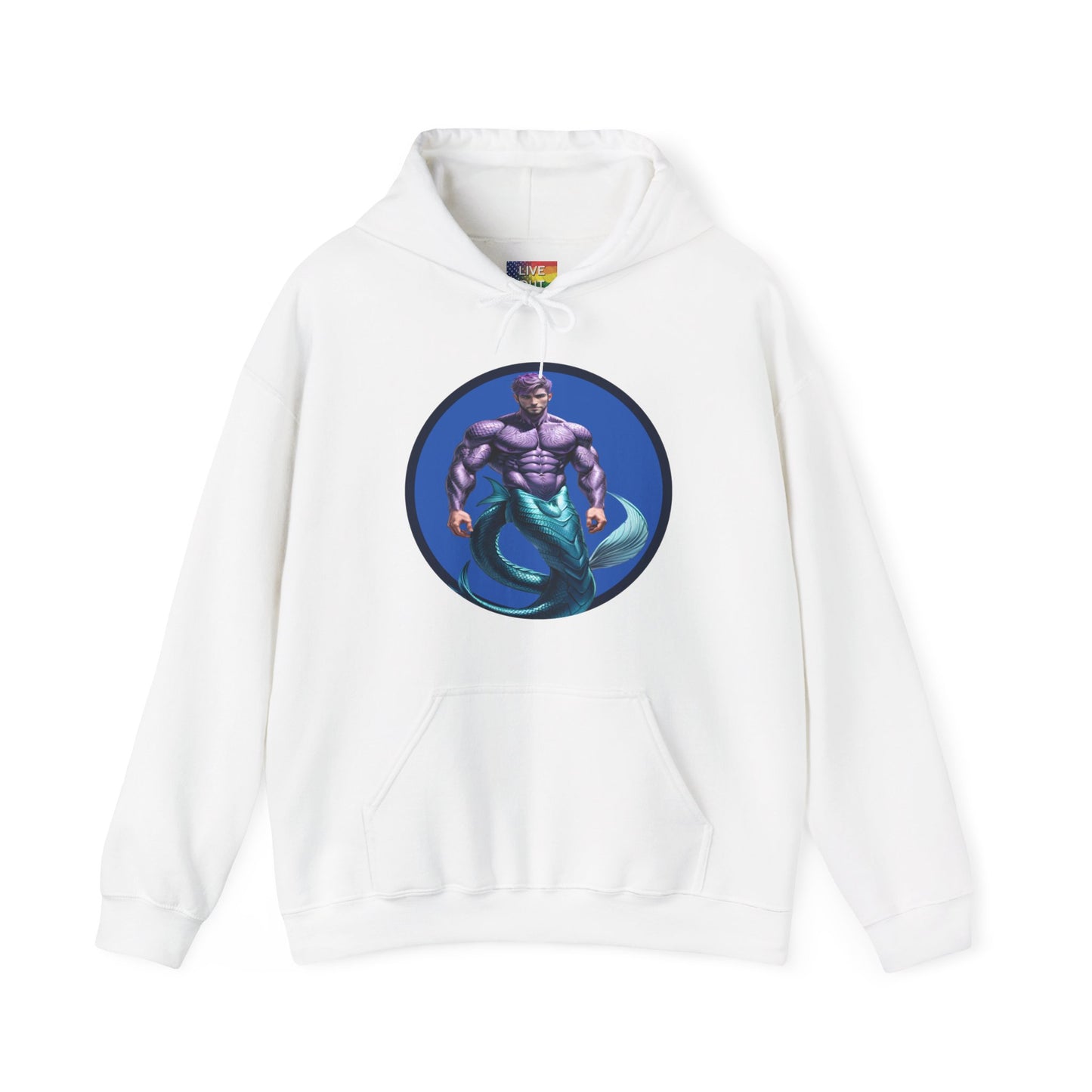 Purple Merman White Hooded Sweatshirt Hoodie