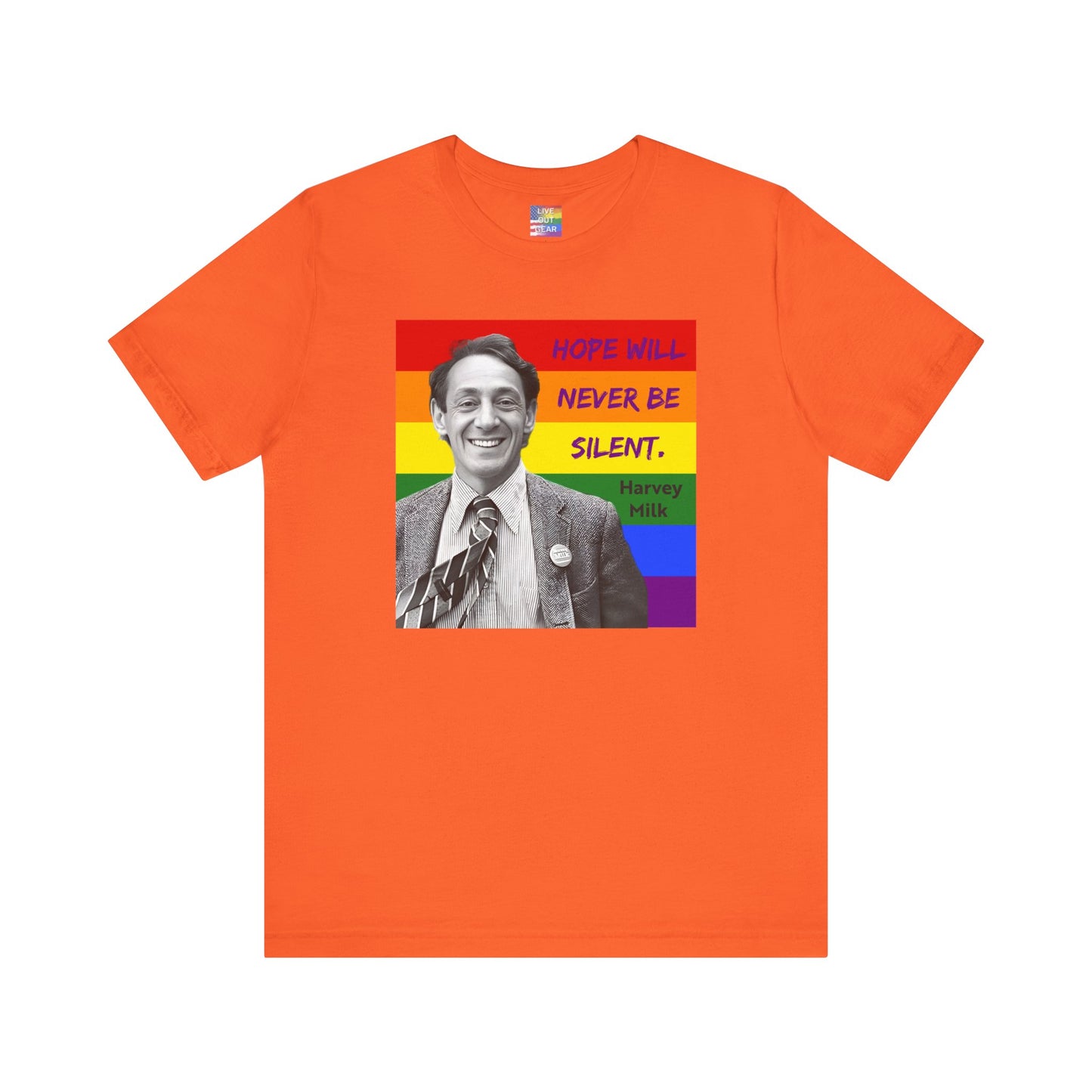 Orange Harvey Milk Gay Pride T-Shirt