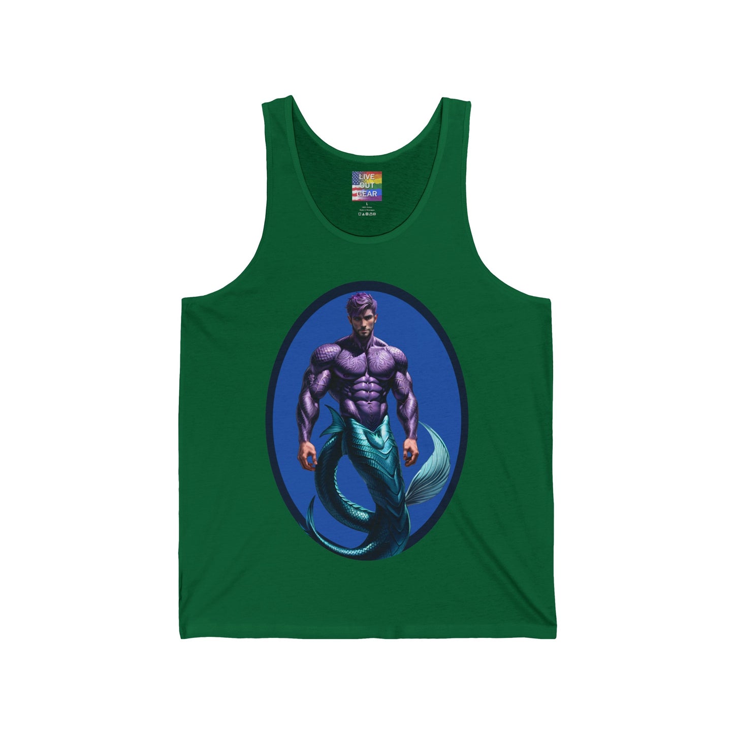 Kelly Green Purple Merman Tank Top