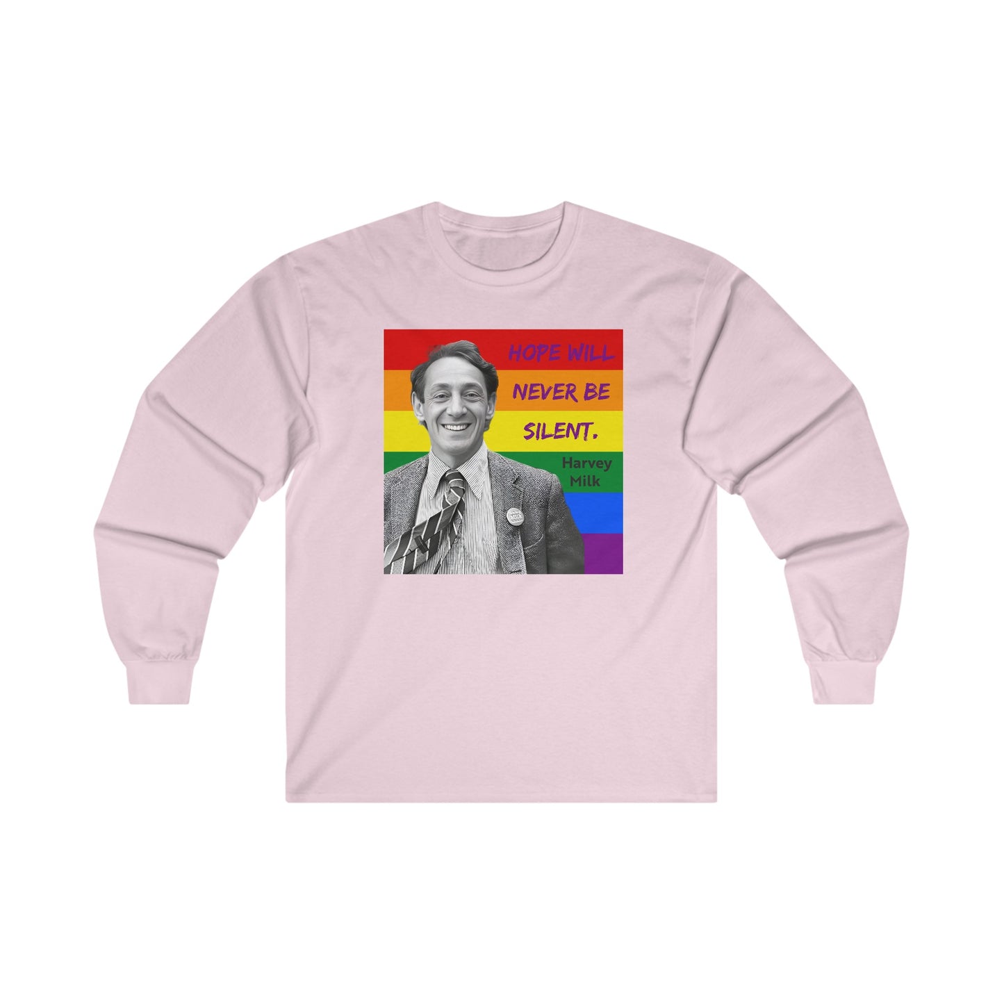 Pink Harvey Milk Gay Pride Long Sleeve T-Shirt 