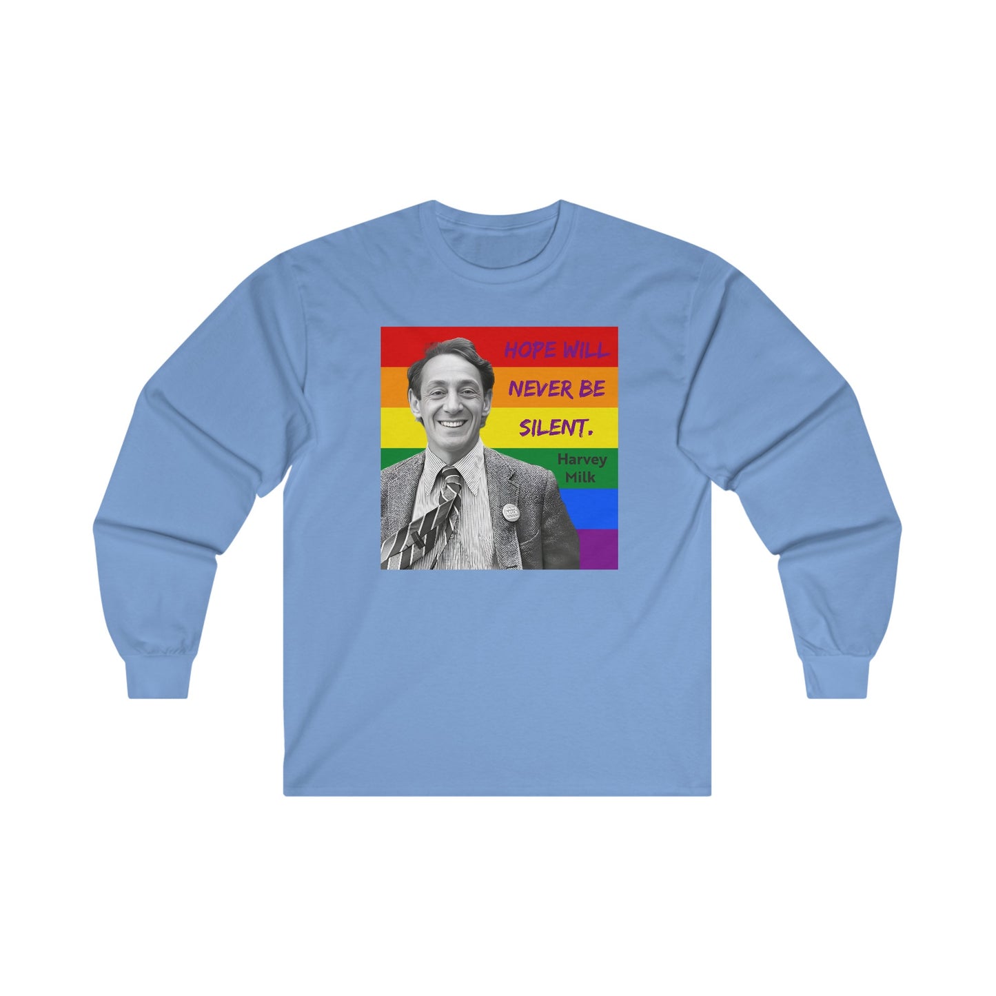Blue Harvey Milk Gay Pride Long Sleeve T-Shirt 