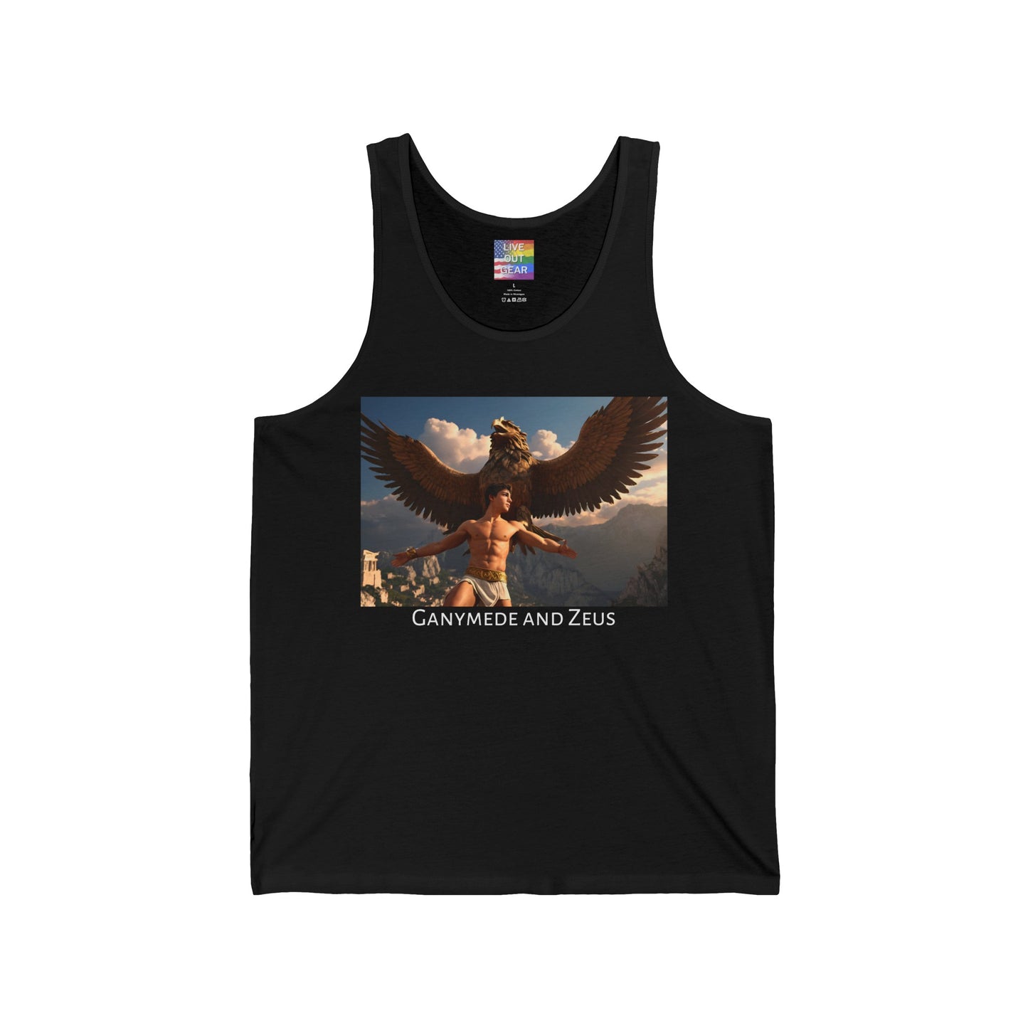 Black Ganymede and Zeus Gay Tank-Top