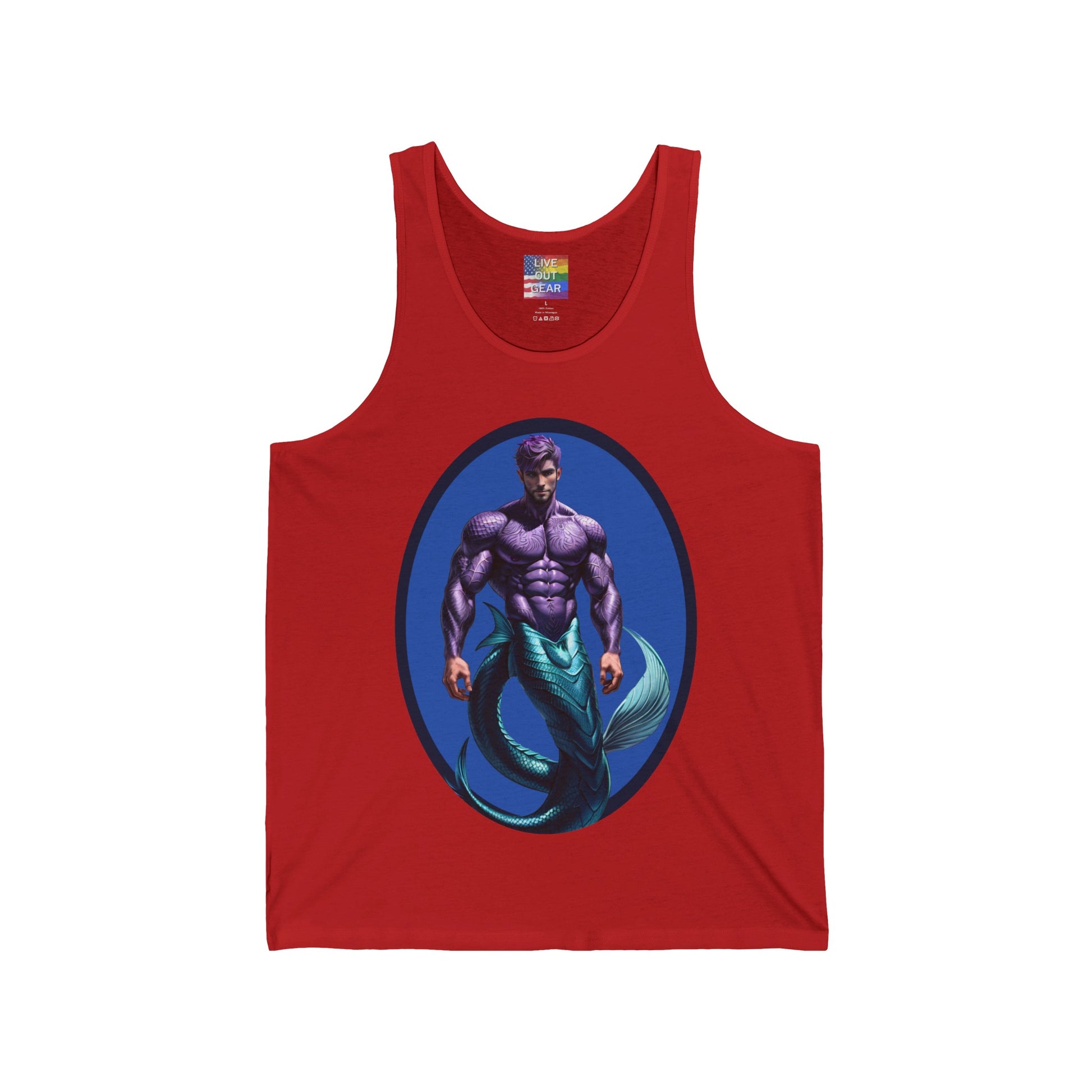 Red Purple Merman Tank Top