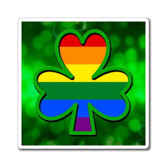 Gay Irish Rainbow Shamrock Magnets