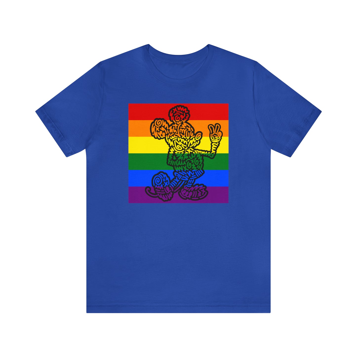 Rainbow Peace Mouse T-shirt unisexe à manches courtes