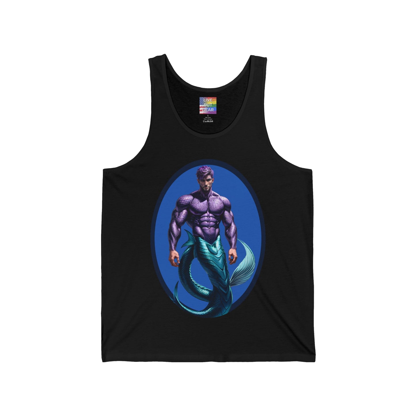 Black Purple Merman Tank Top