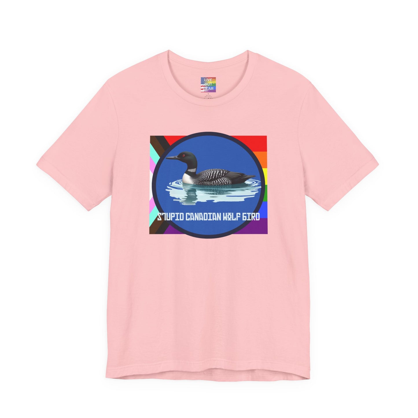 Pink Stupid Canadian Wolf Bird T-shirt