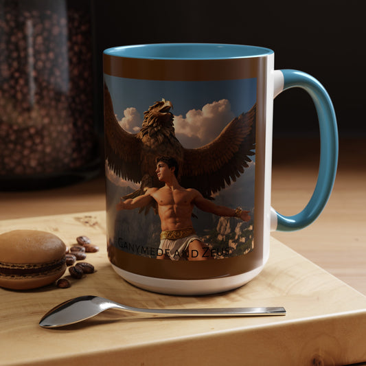 Ganymede and Zeus Accent Coffee Mug (15oz) Ancient Greek Gay Mythology