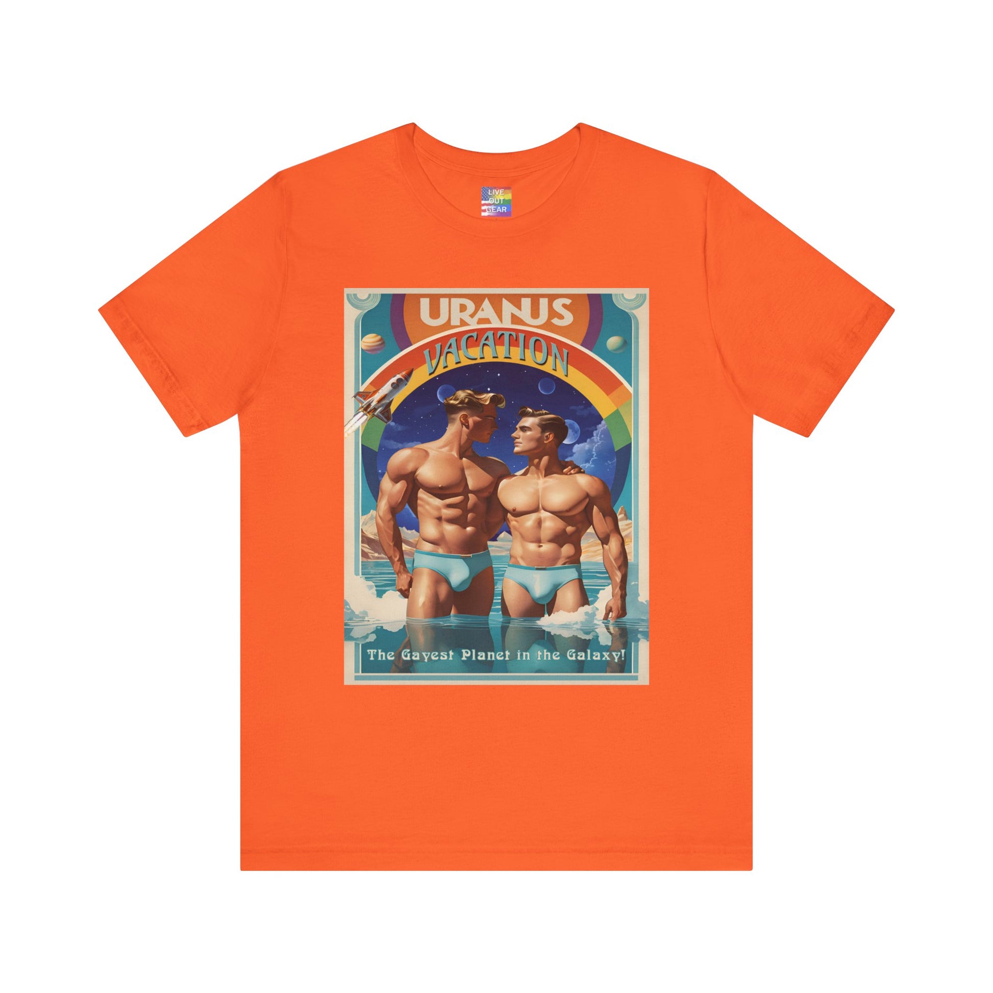 Orange Gay Uranus Vacation Art Nouveau Travel T-Shirt