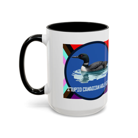 Canadian Loon Coffee Mug — "Stupid Canadian Wolf Bird" Loon Quote