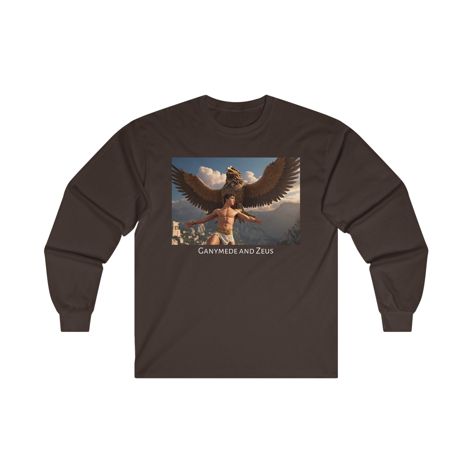 Chocolate Brown Gay Ganymede and Zeus Long Sleeve T-Shirt