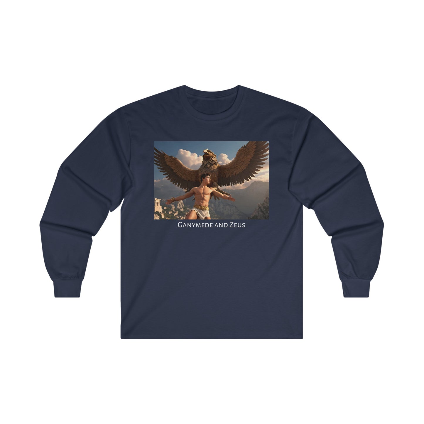 Navy Gay Ganymede and Zeus Long Sleeve T-Shirt