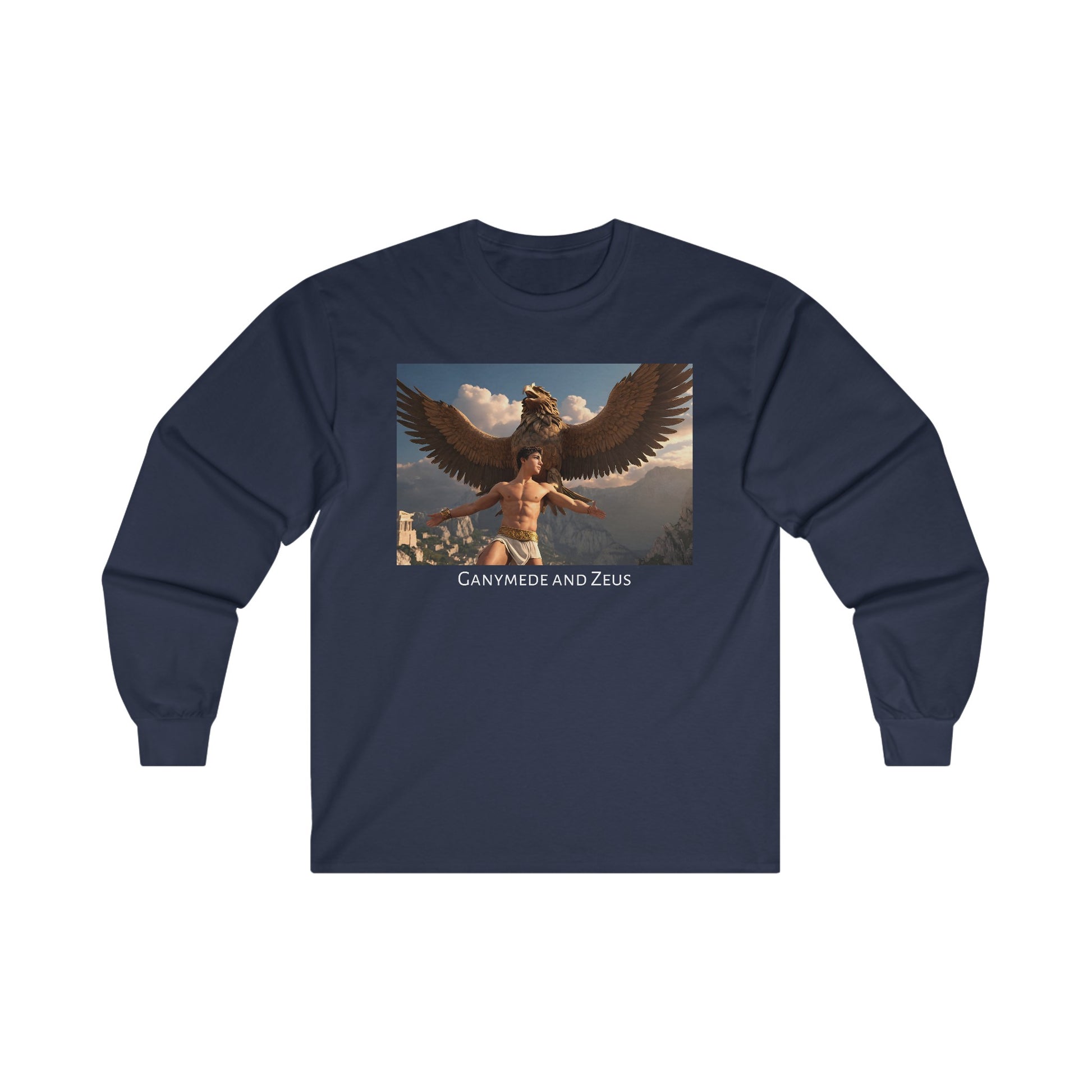 Navy Gay Ganymede and Zeus Long Sleeve T-Shirt