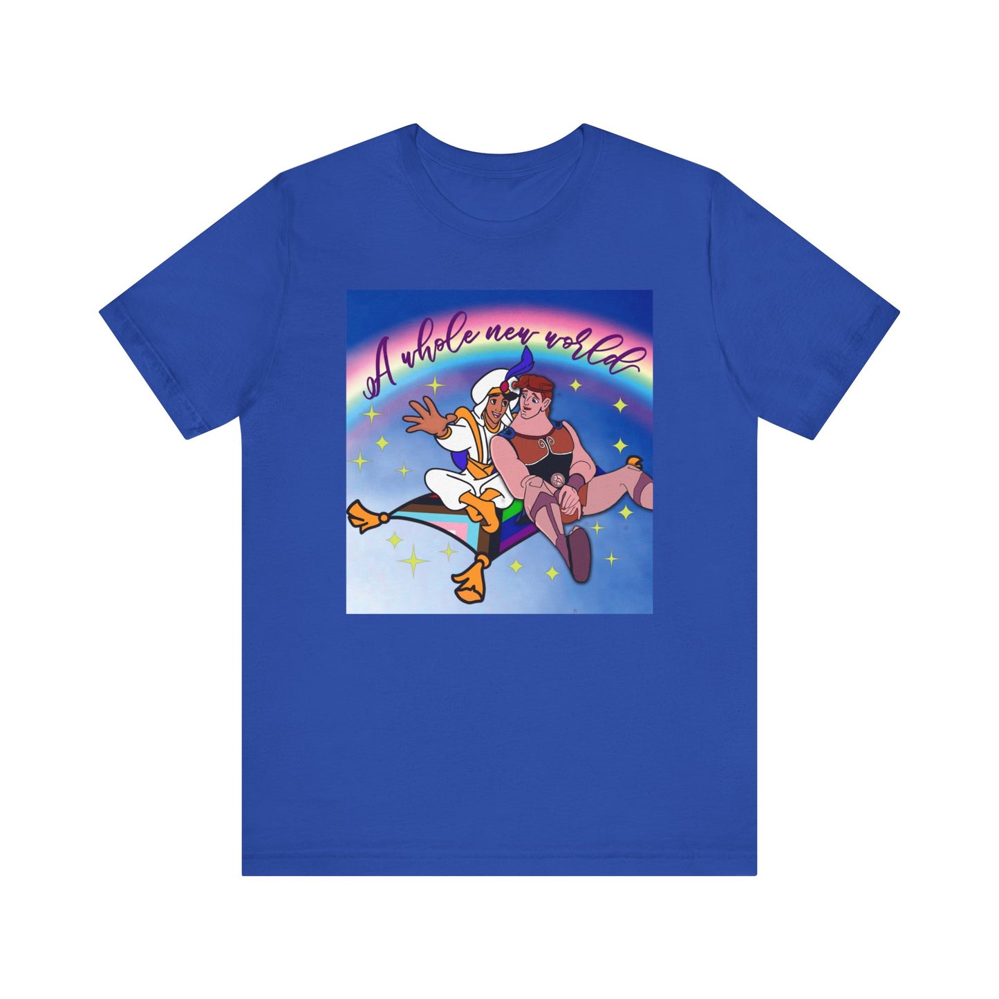 Royal Blue Whole New World Gay Alladin Hercules T-Shirt