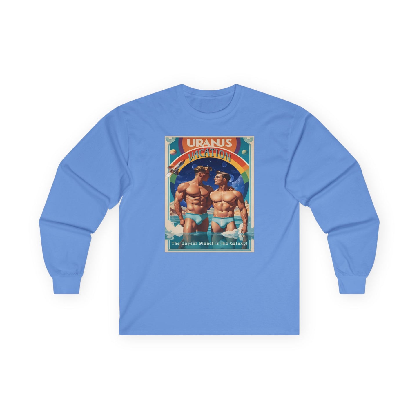 Uranus Vacation Travel Poster Long Sleeve Tee | Gay Art Nouveau T-shirt