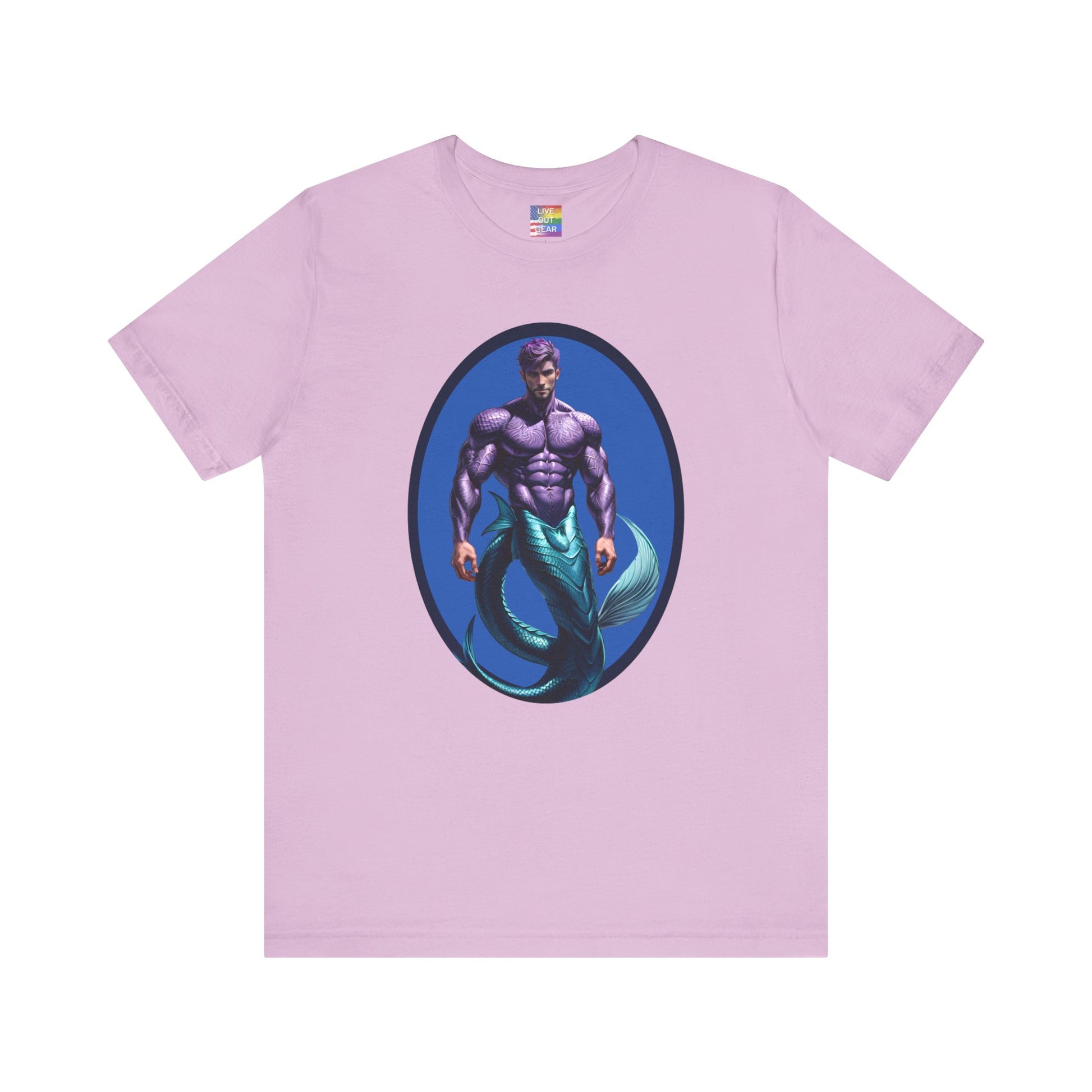 Lilac Purple Merman Short Sleeve Gay T-Shirt