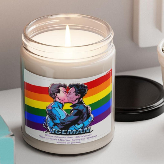 Icy Superhero Hot Gay Kiss Scented Soy Candle, 9oz