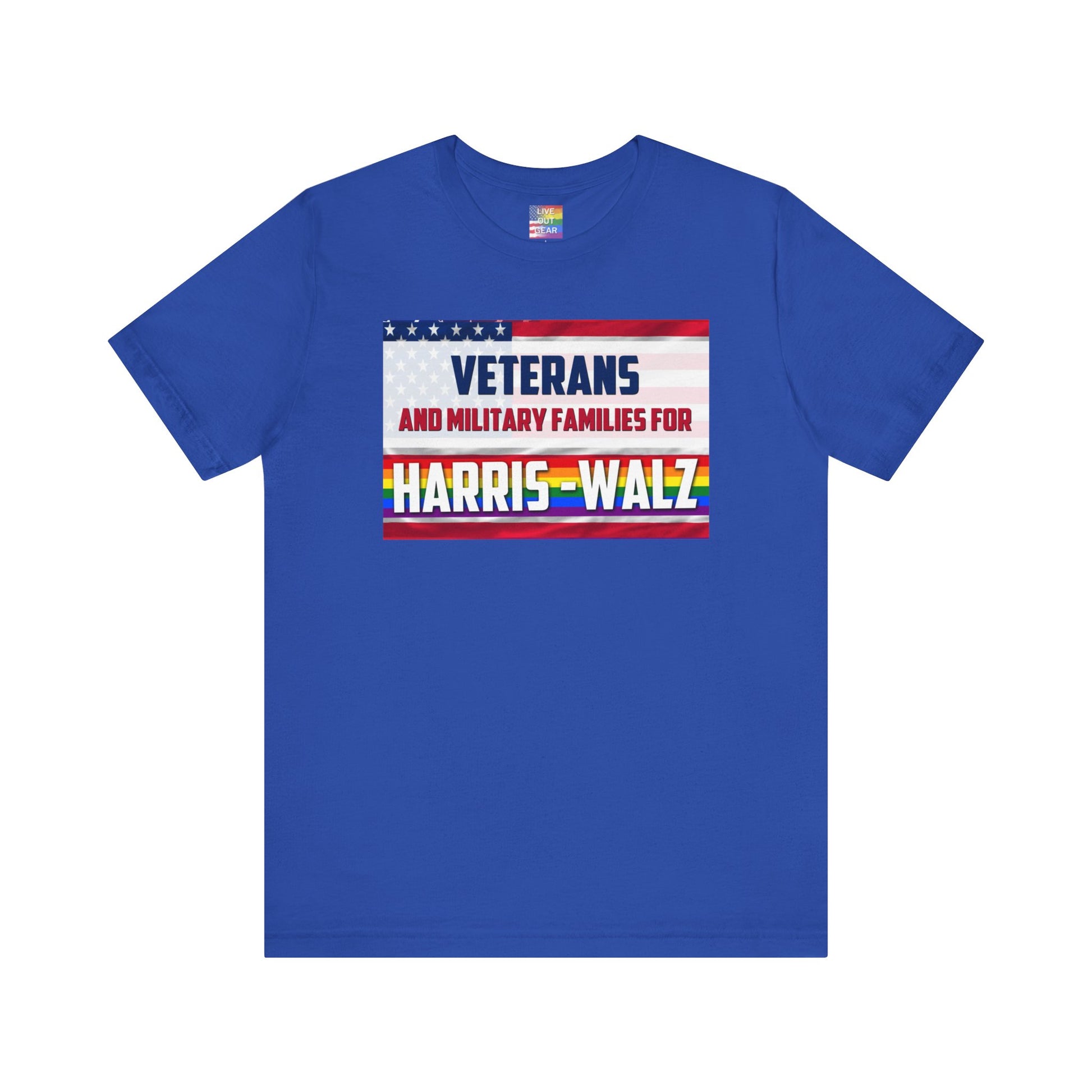 Royal Blue Veterans and Military Families for Harris - Walz T-Shirt