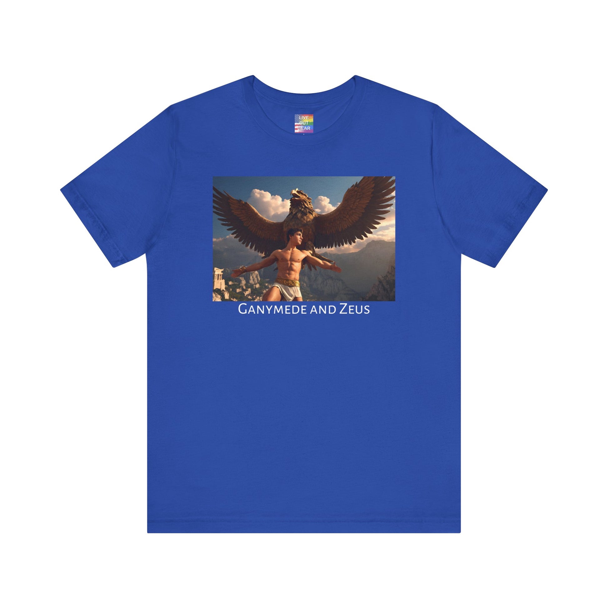 Royal Blue Ganymede and Zeus Gay T-Shirt