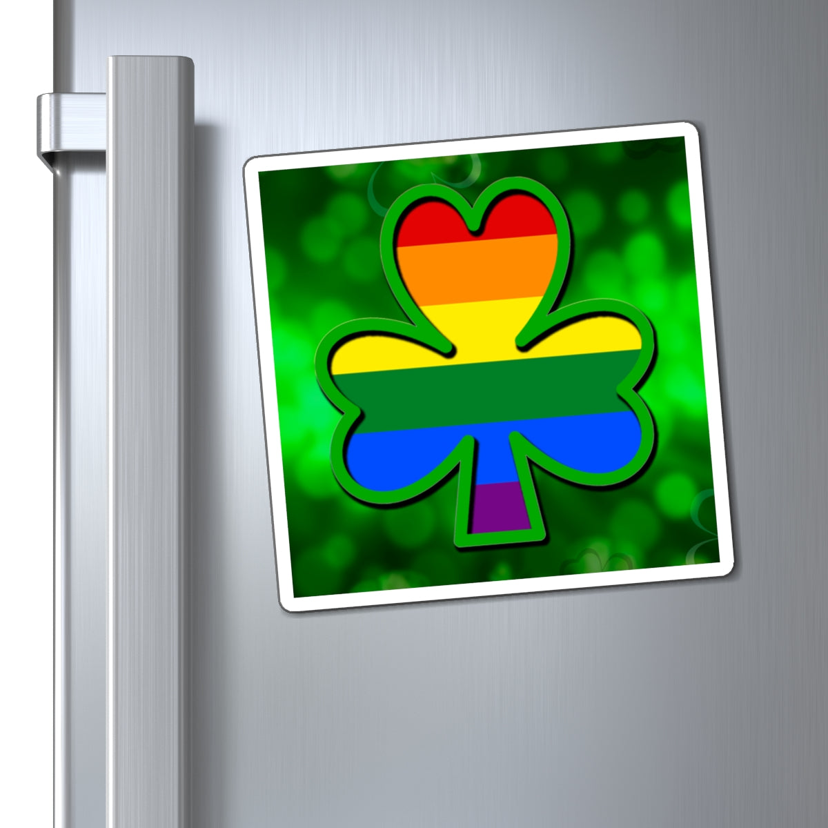 Gay Irish Rainbow Shamrock Magnets