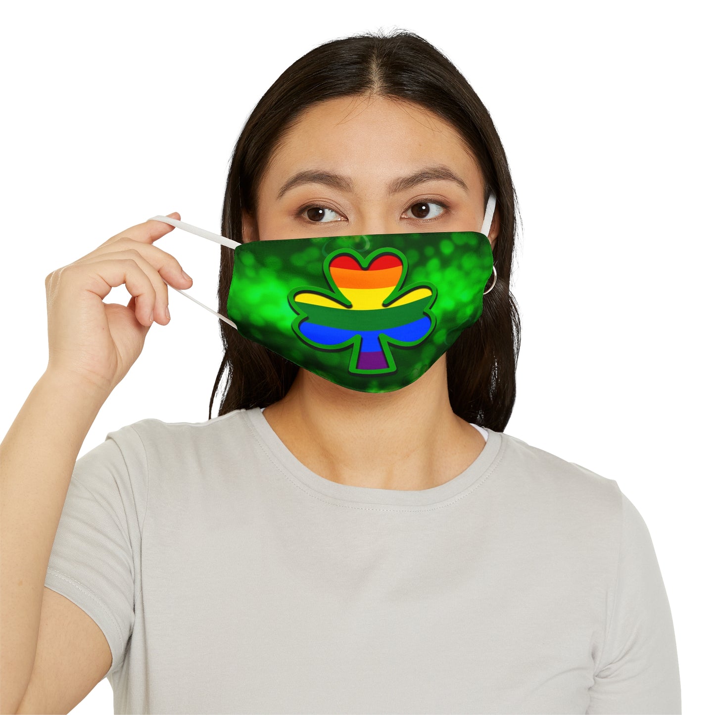 LGBTQ Irish Shamrock Pride Snug-Fit Polyester Face Mask