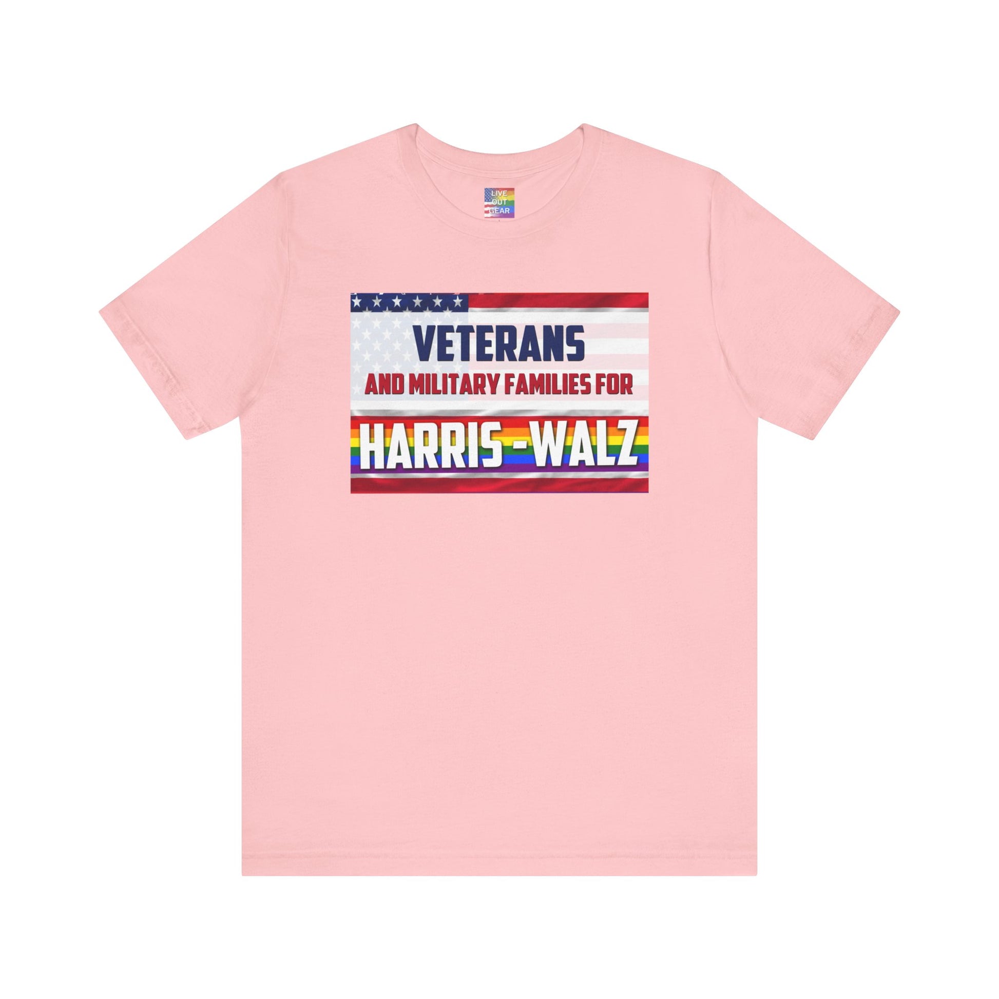 Pink Veterans and Military Families for Harris - Walz T-Shirt