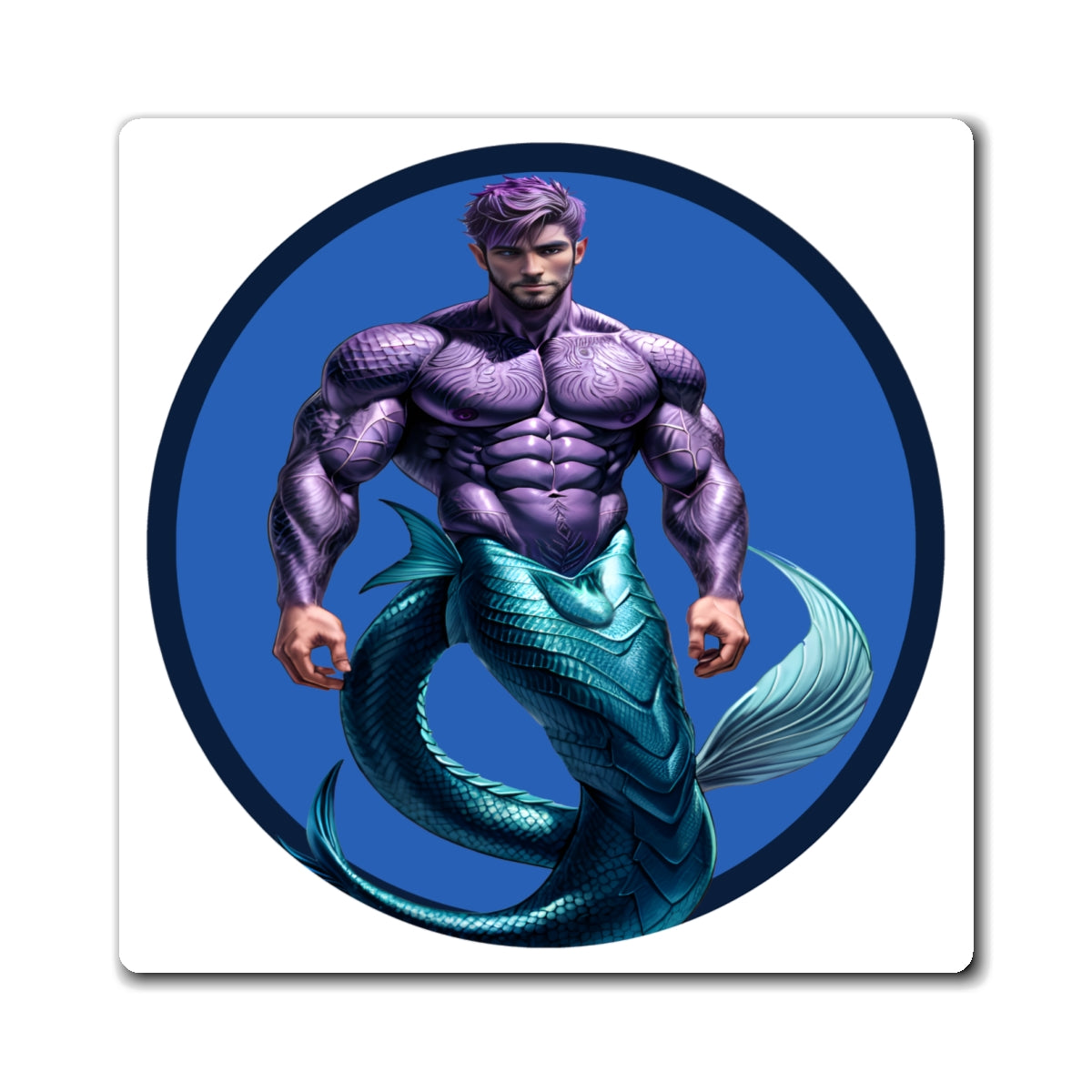 Purple Merman Magnet