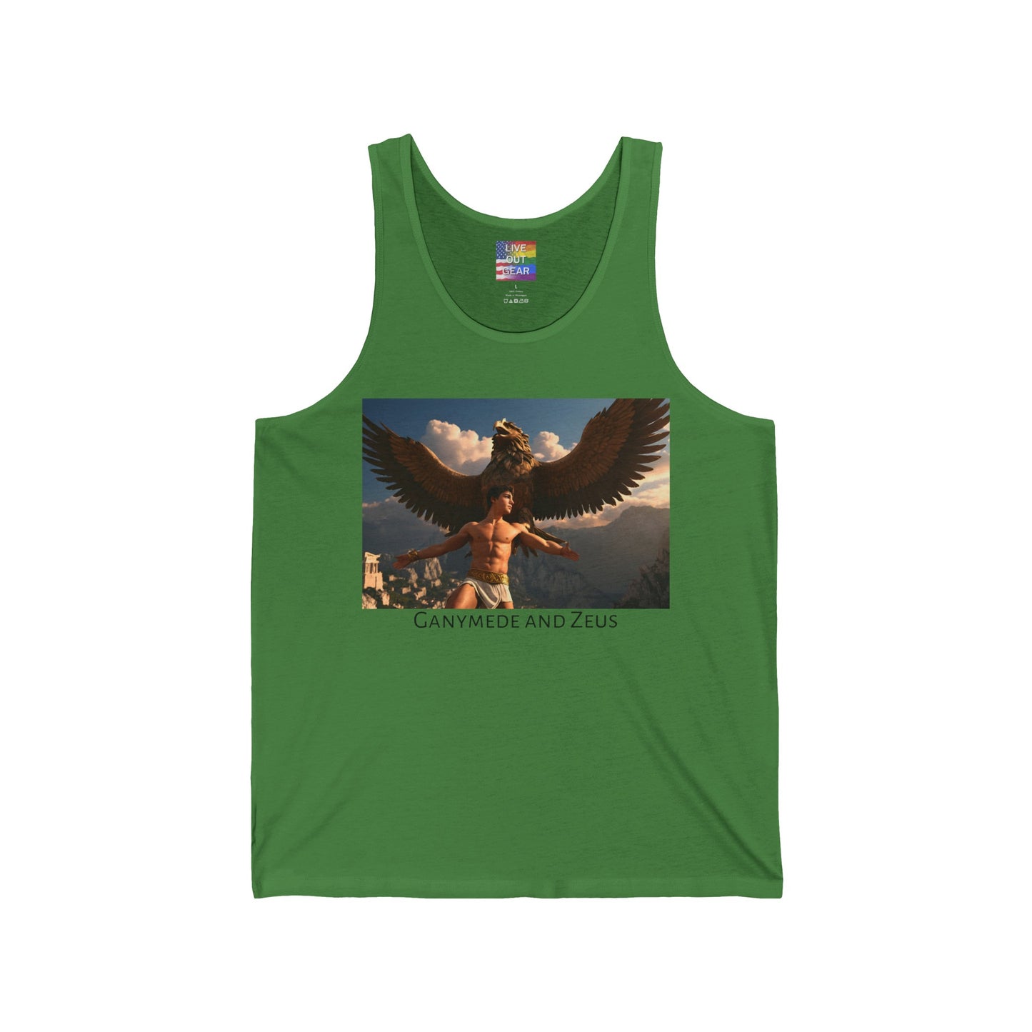 Leaf Green Ganymede and Zeus Gay Tank-Top