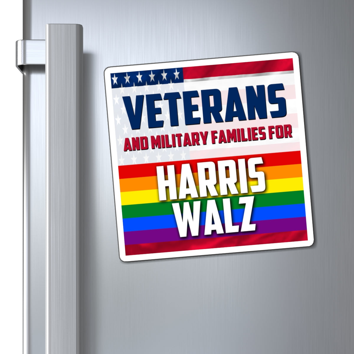 LGBTQ+ Veterans and Military Families for Harris-Walz 2024 Election Magnets