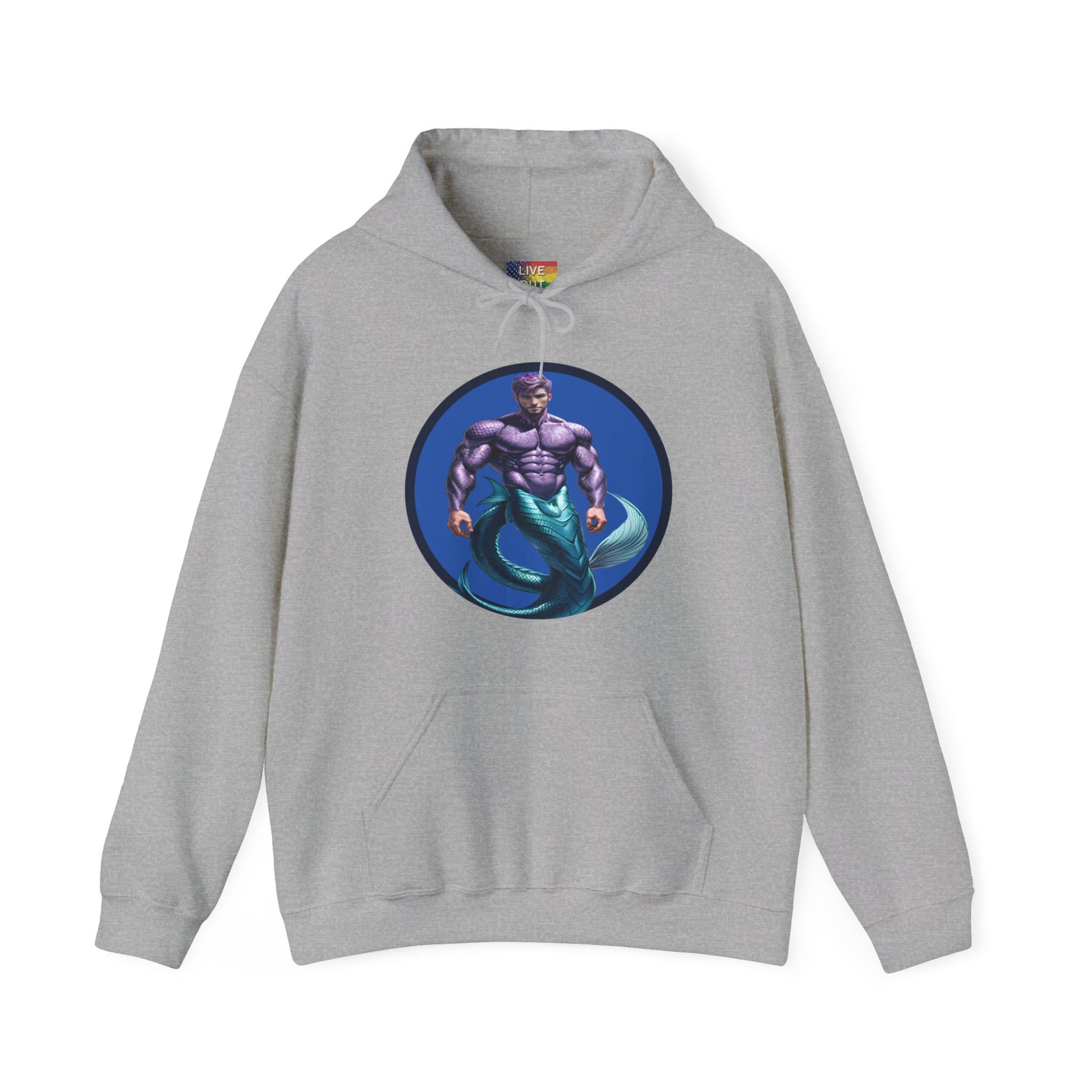 Purple Merman Gray Hooded Sweatshirt Hoodie