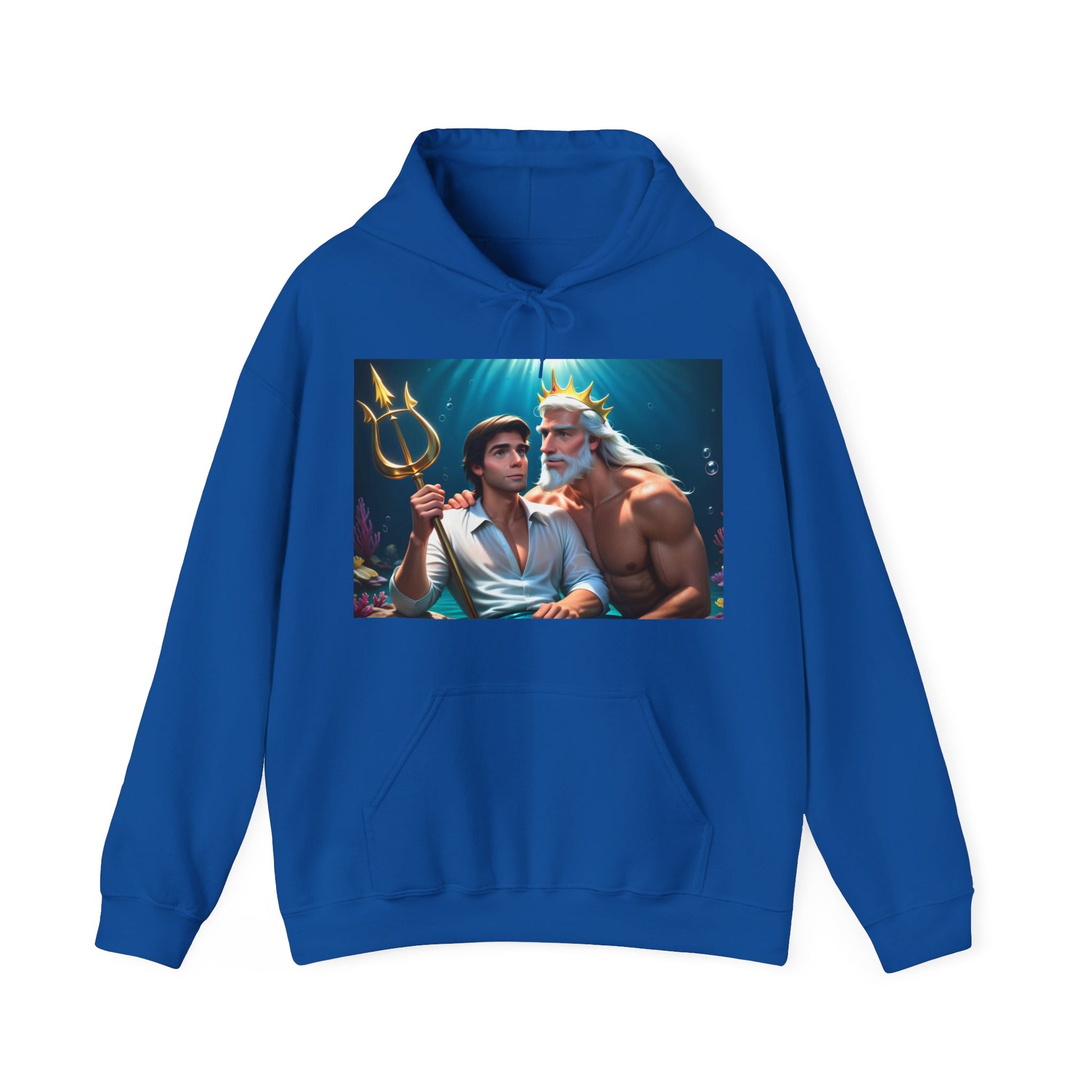 Royal Blue Gay Prince Eric and gay daddy King Triton hoodie sweatshirt