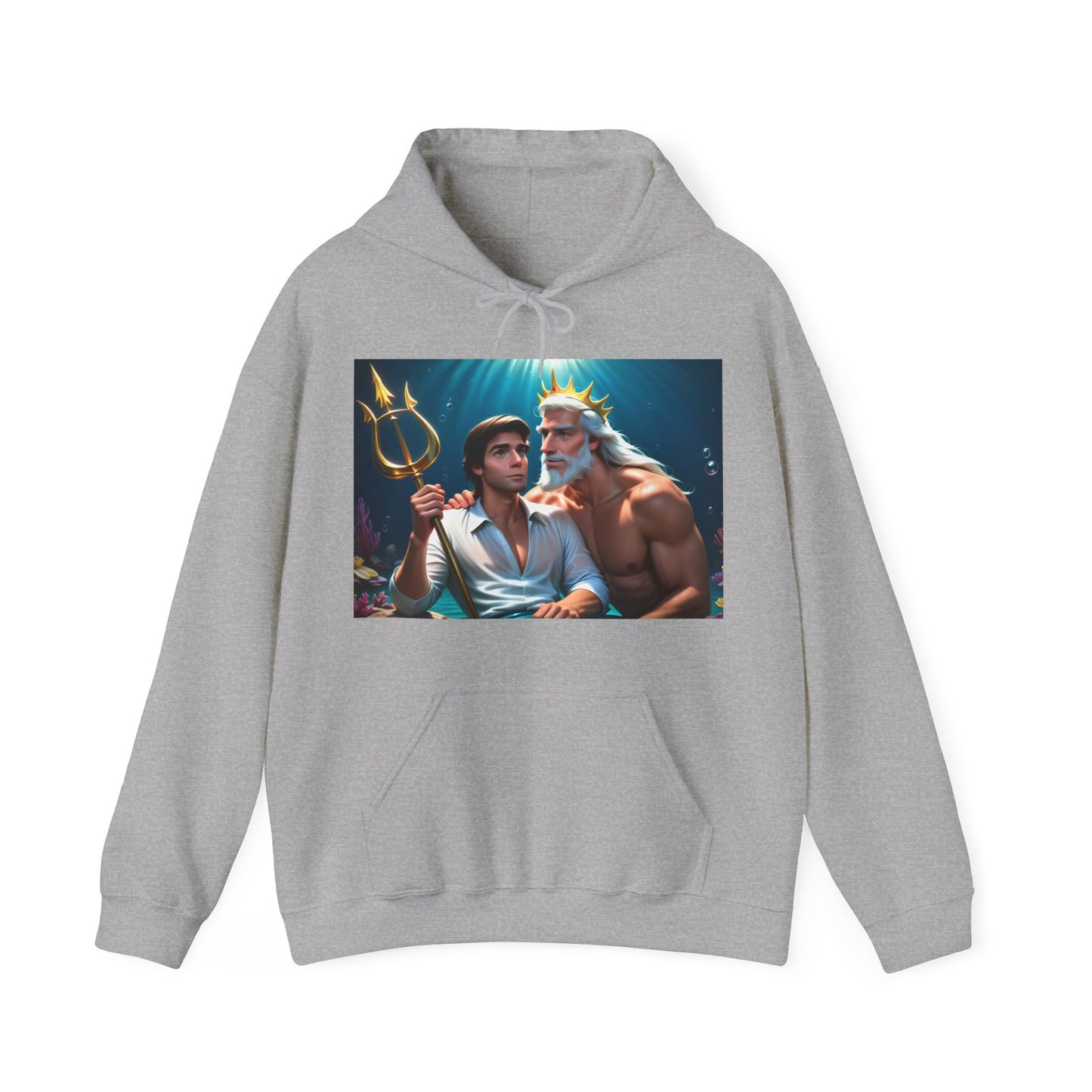 Gray Gay Prince Eric and gay daddy King Triton hoodie sweatshirt