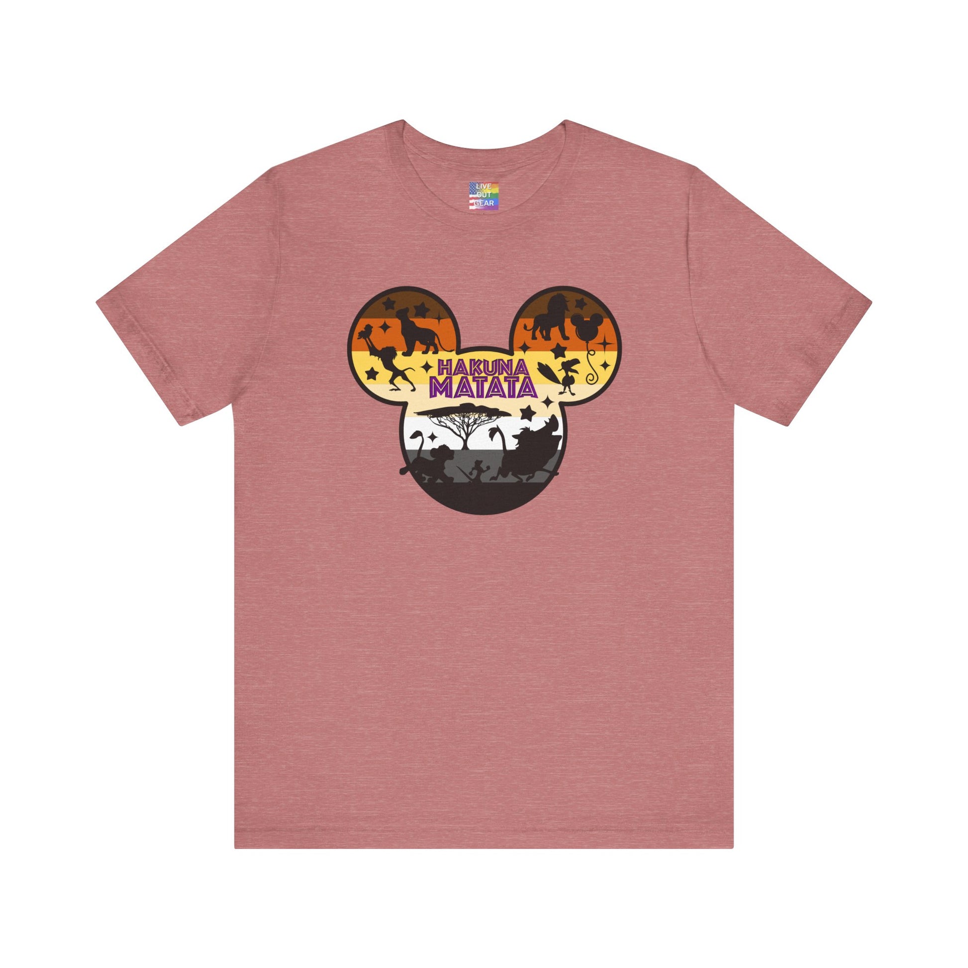 Heather Mauve Gay Bear Hakuna Matata T-Shirt