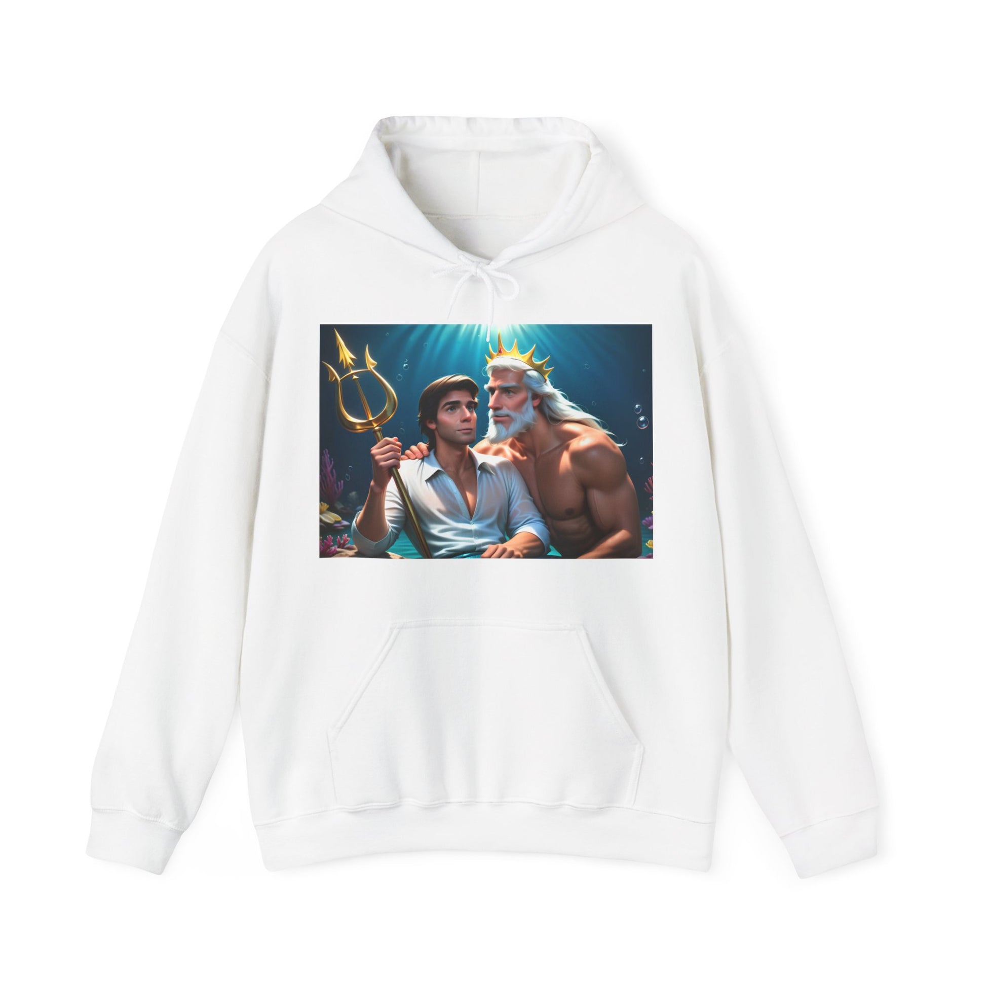 White Gay Prince Eric and gay daddy King Triton hoodie sweatshirt