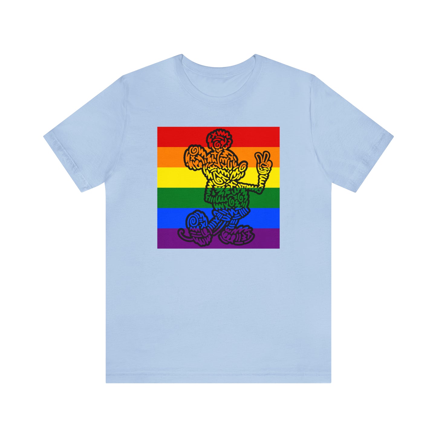 Rainbow Peace Mouse Unisex Short Sleeve T-Shirt