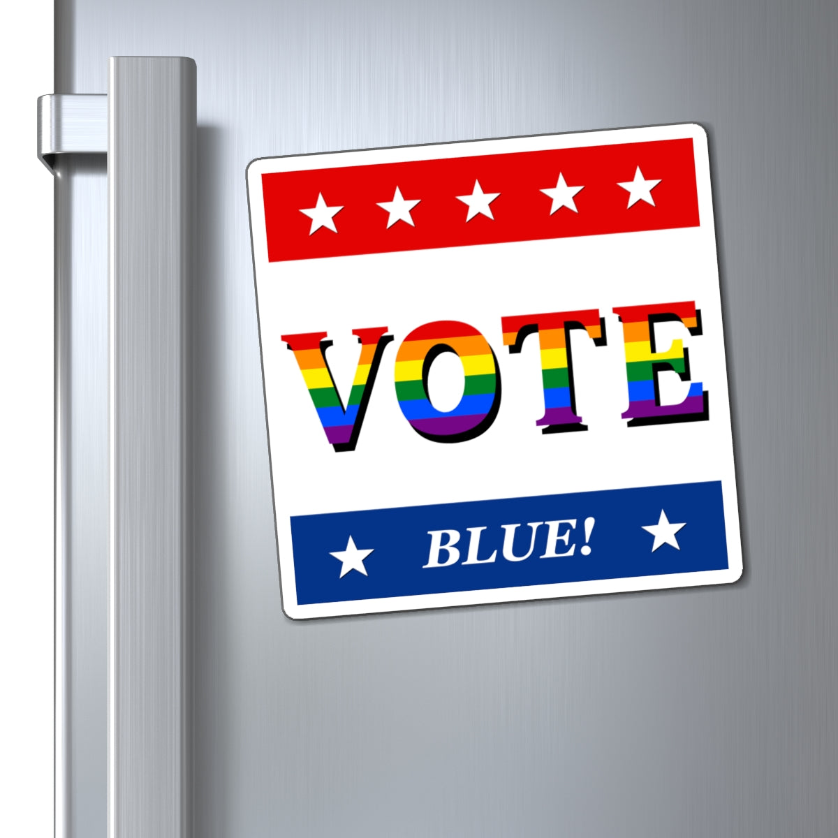 Rainbow VOTE Blue Magnets