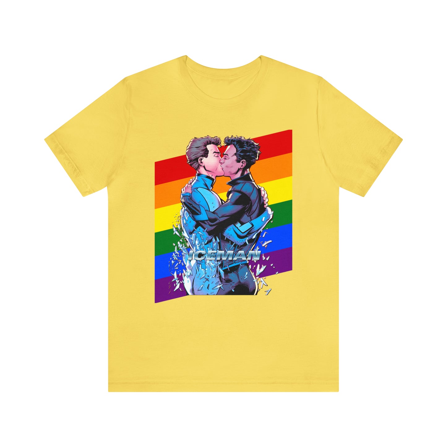 Super-héros Gay Kiss T-shirt unisexe à manches courtes