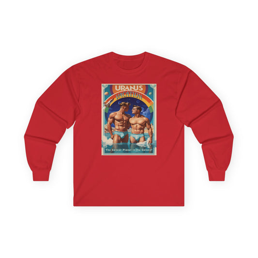Uranus Vacation Travel Poster Long Sleeve Tee | Gay Art Nouveau T-shirt