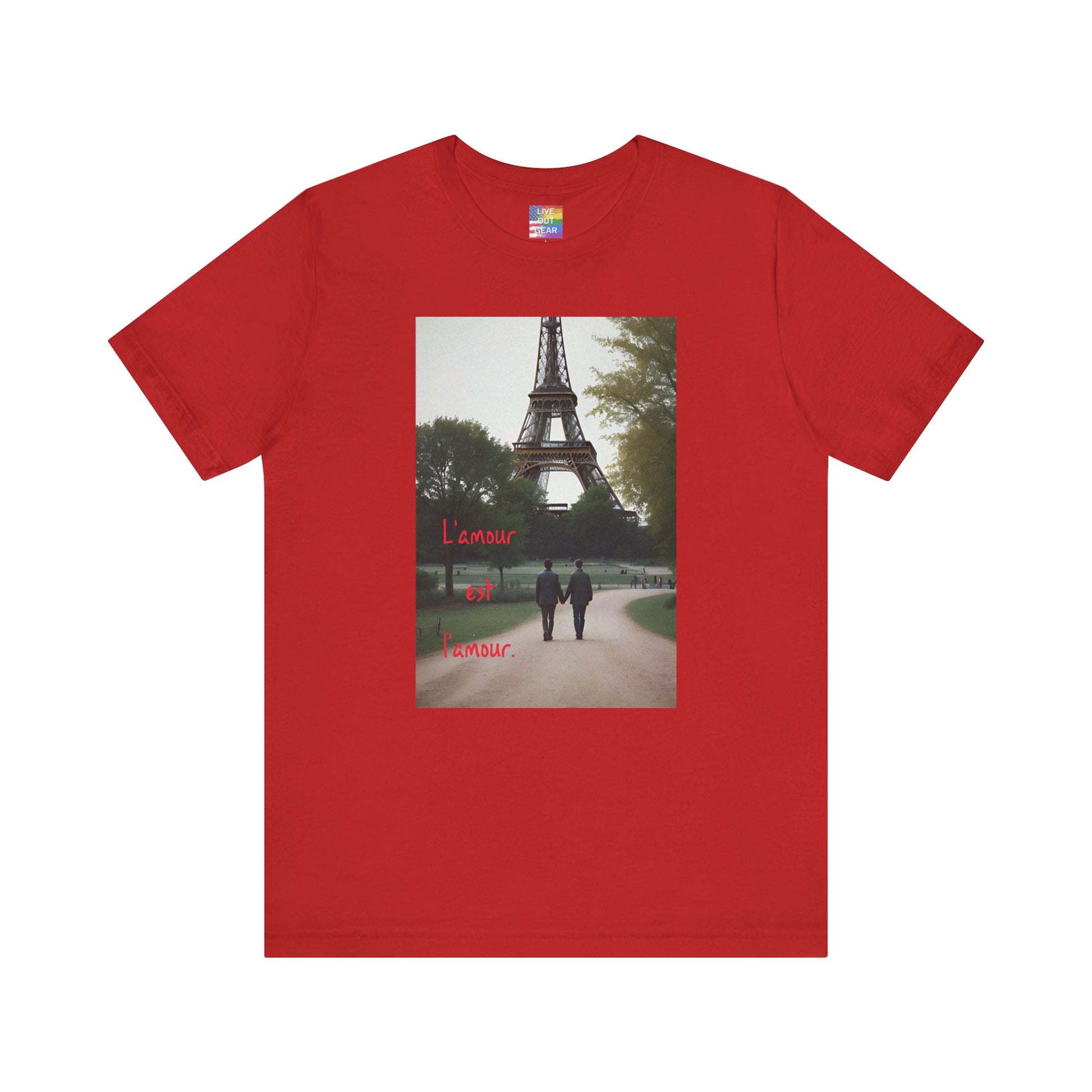 Red Gay Romance Eiffel Tower T-Shirt