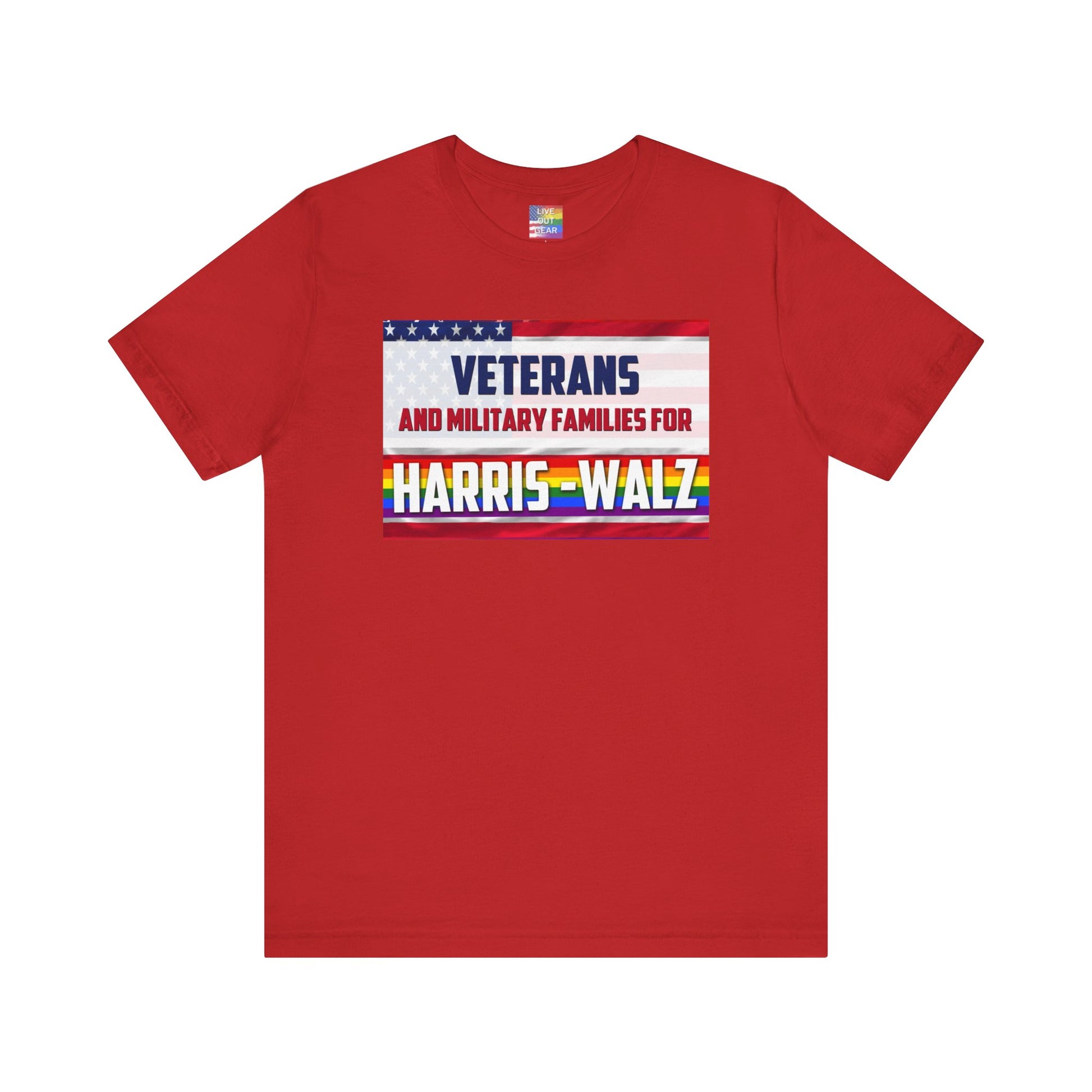 Red Veterans and Military Families for Harris - Walz T-Shirt