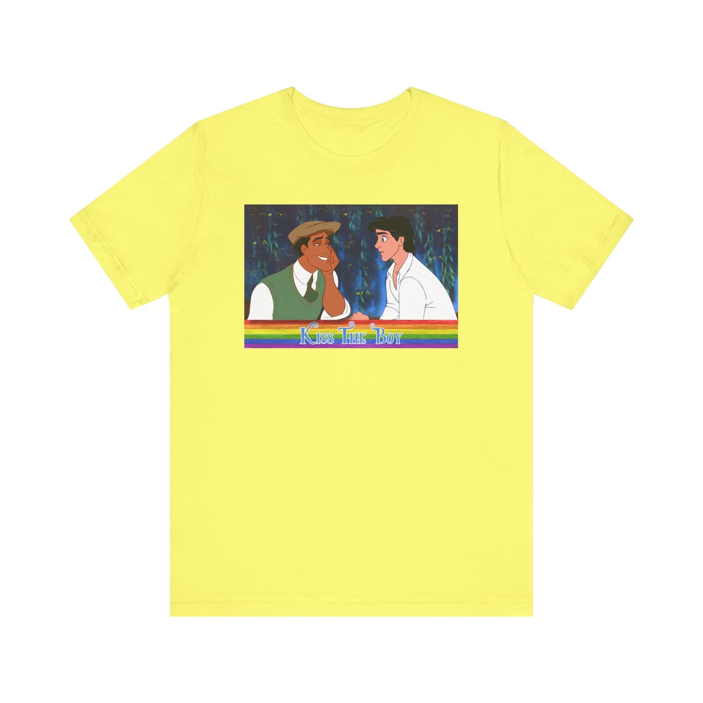 Yellow Kiss the Boy Gay Prince Eric Prince Naveen T-Shirt