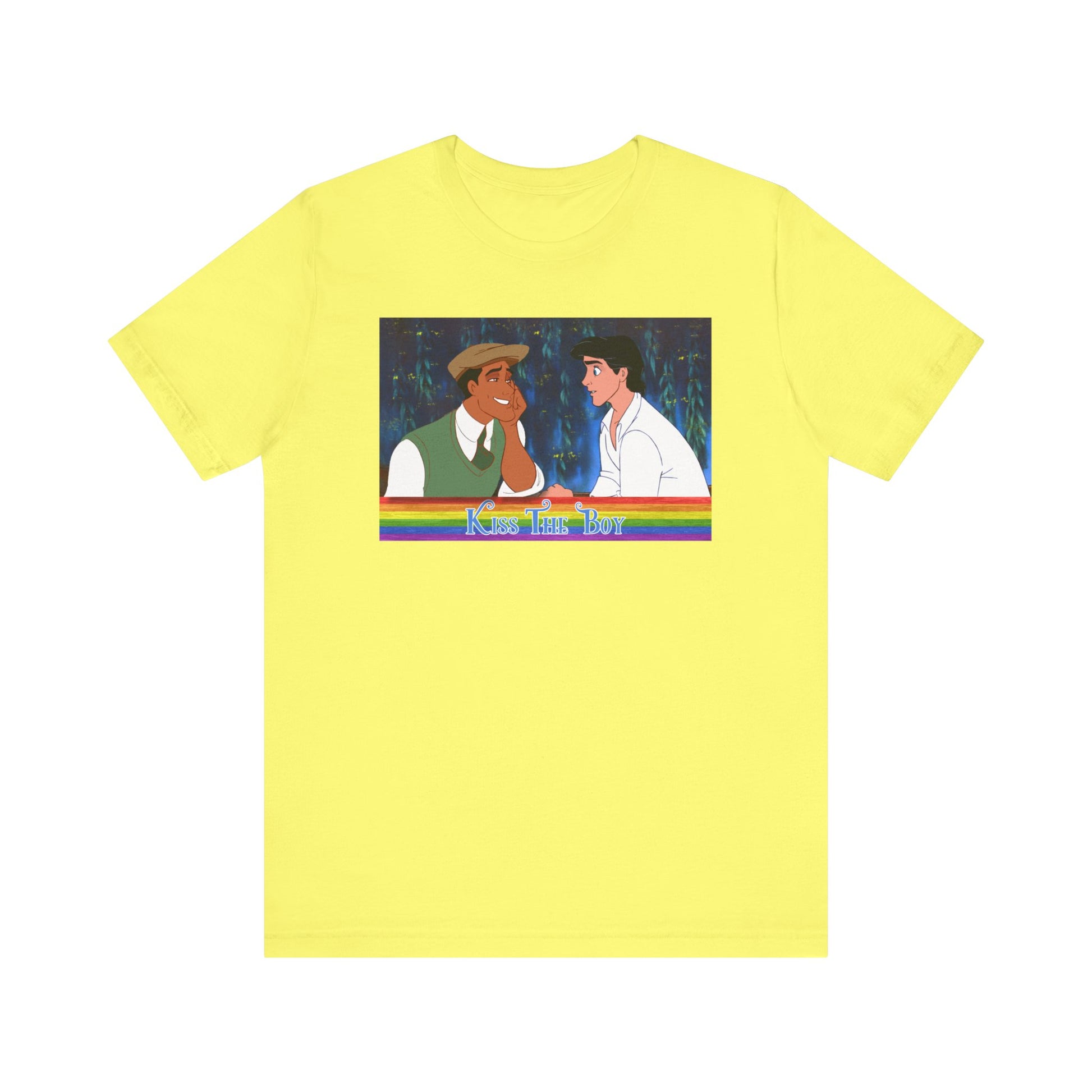 Yellow Kiss the Boy Gay Prince Eric Prince Naveen T-Shirt