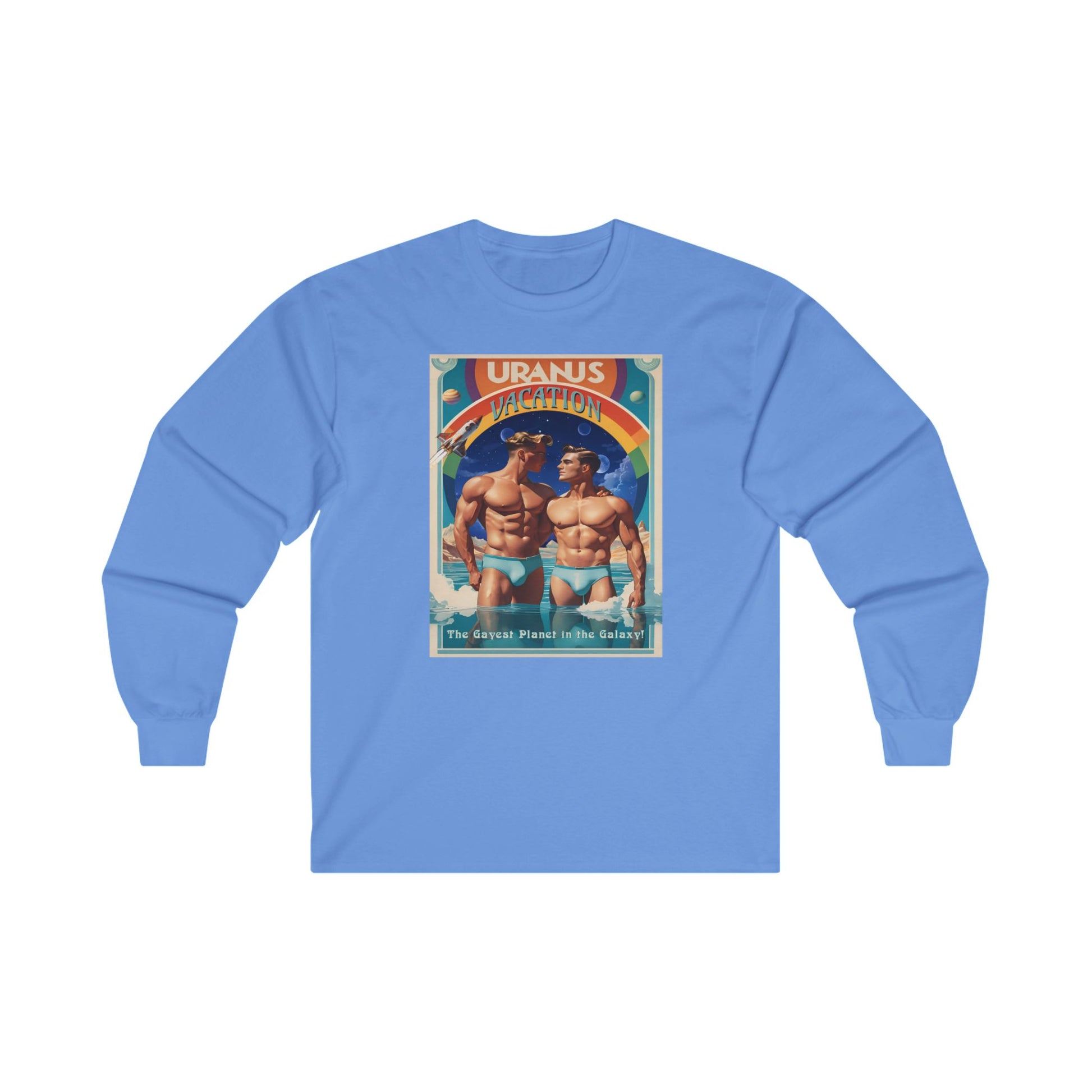 Carolina Blue gay Uranus travel poster long sleeve t-shirt