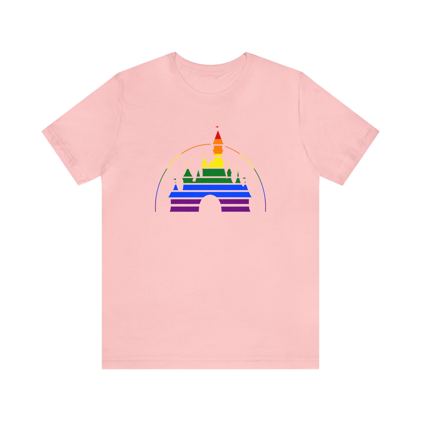 Rainbow Pride Château de Cendrillon T-shirt unisexe à manches courtes