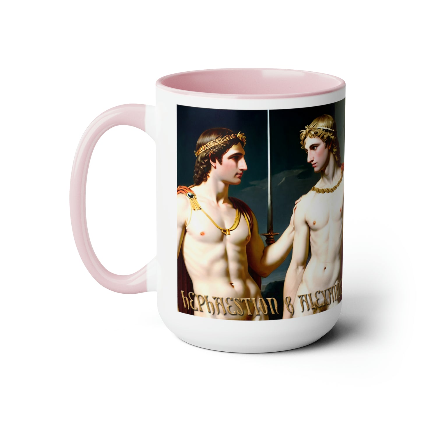 Classical Hephaestion and Alexander the Great Two-Tone Coffee Mugs, 15oz