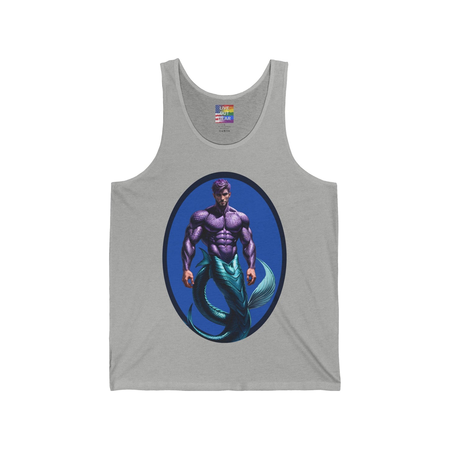 Gray Purple Merman Tank Top